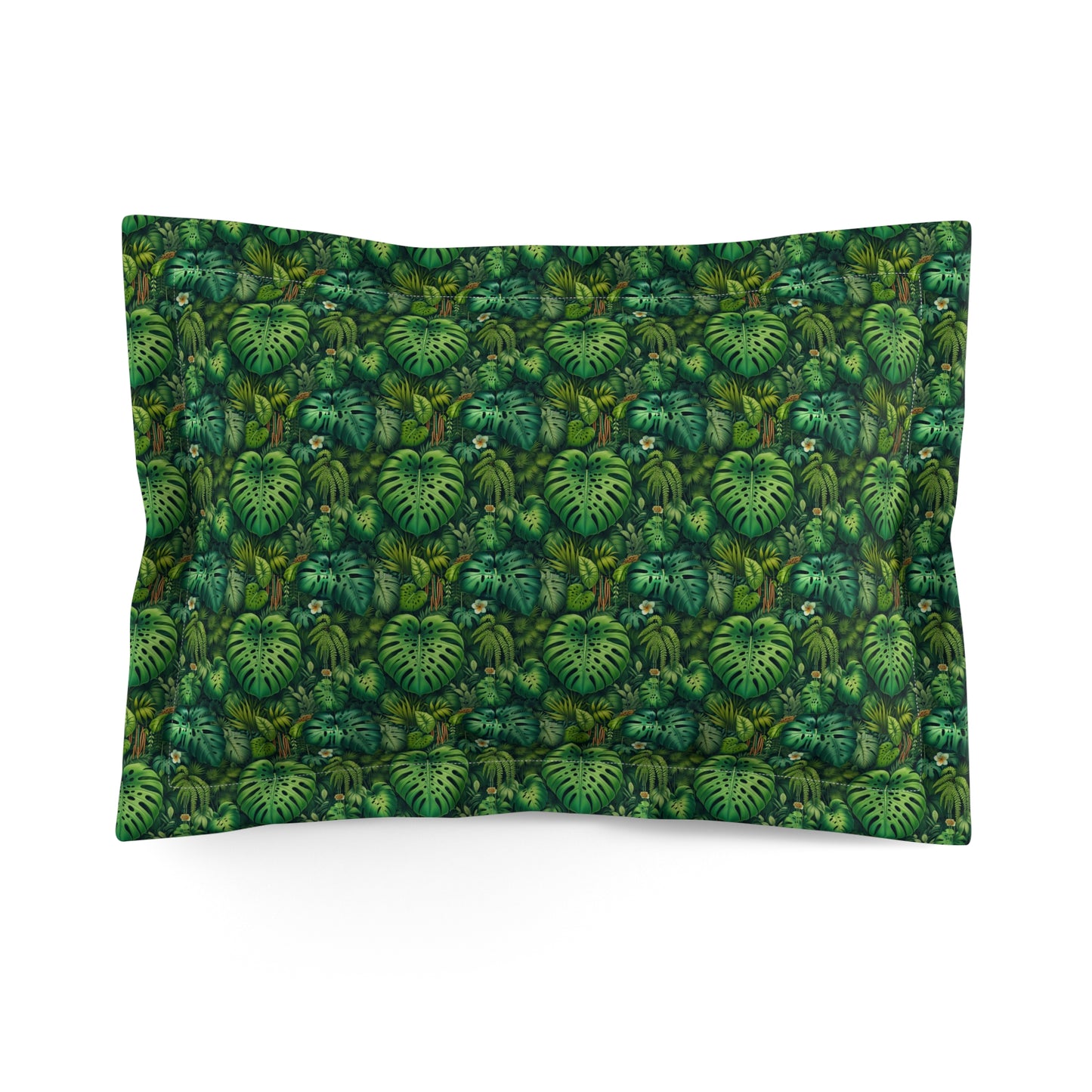 Microfiber Pillow Sham | Tropical Vibes for Relaxation / Rainforest Greenery