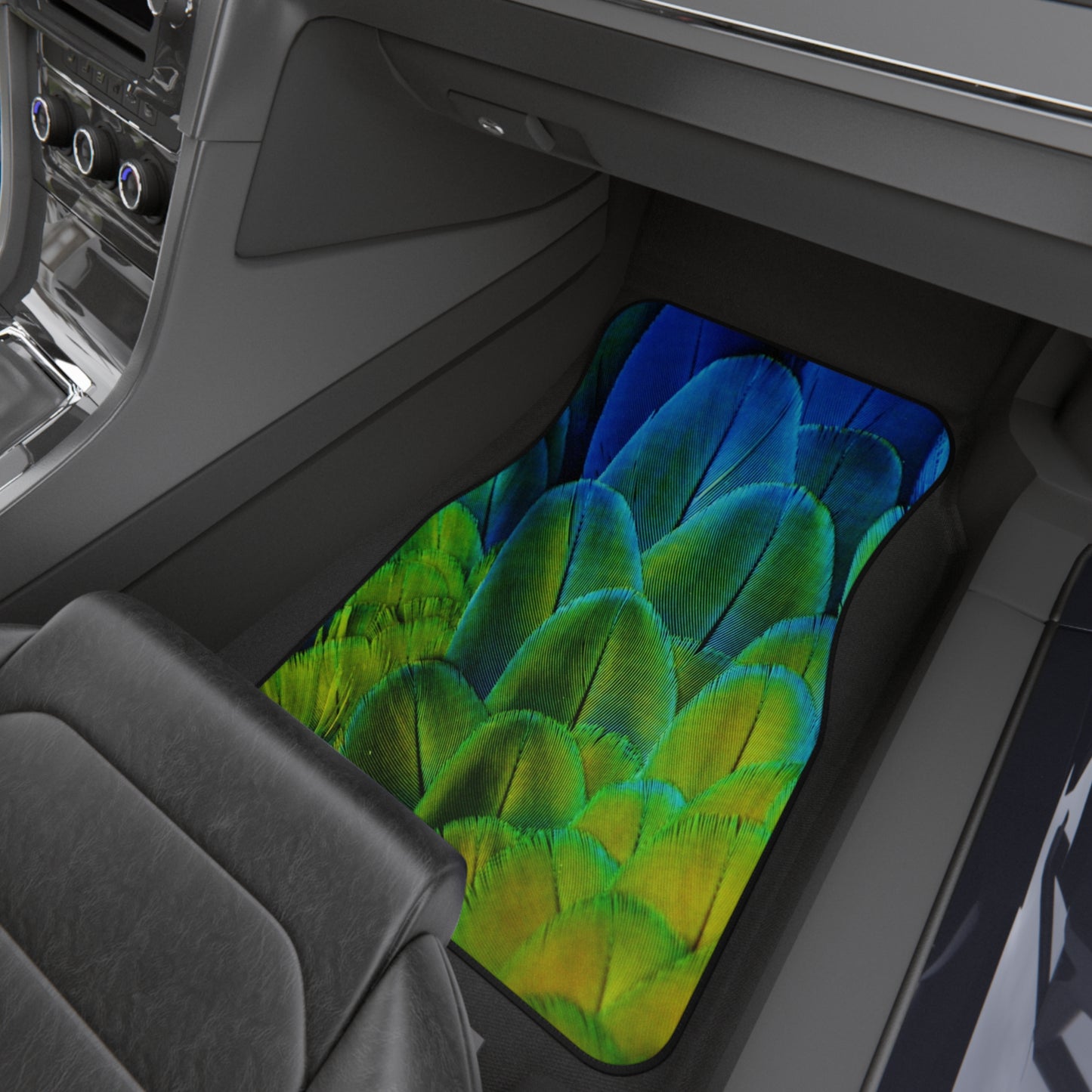 Shimmering Peacock Plumes Car Floor Mats - SET of 2