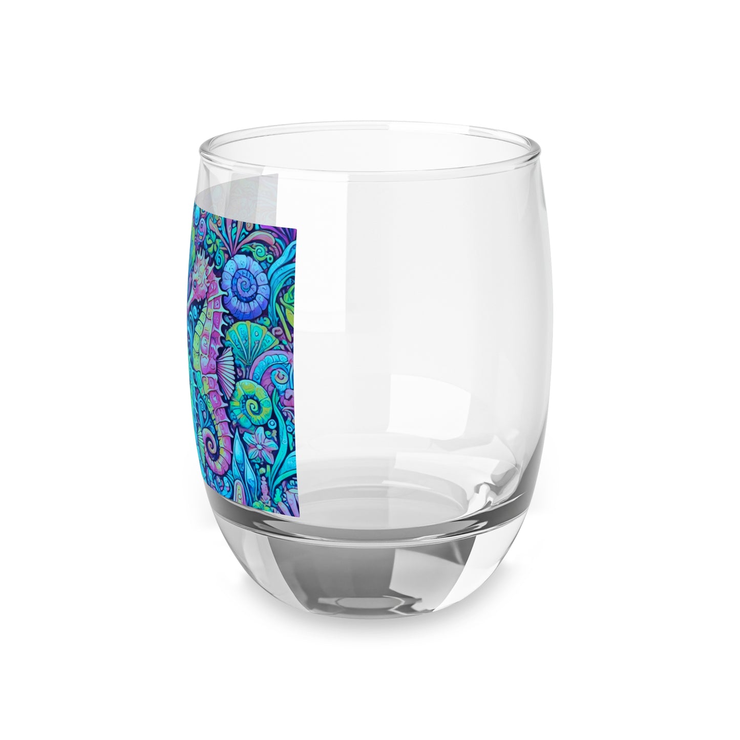 Whiskey Glass, Seahorse Trio/Turquoise Pop