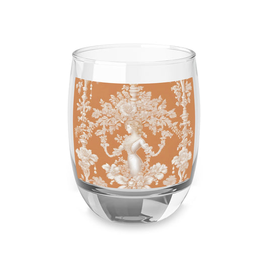 Whiskey Glass, Pearl Lady Toile, melon