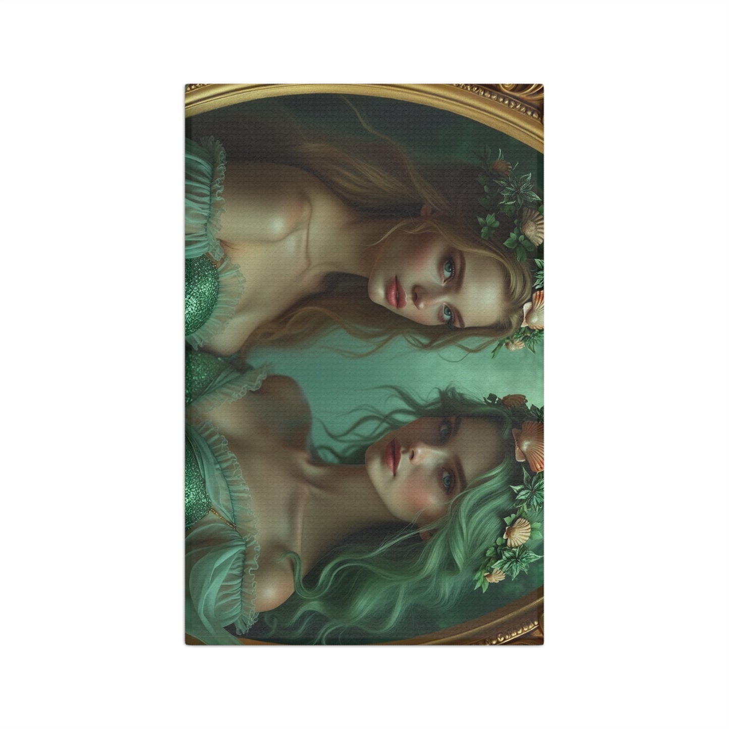Microfiber Coffee/Tea Towel — Framed Mermaid Sisters