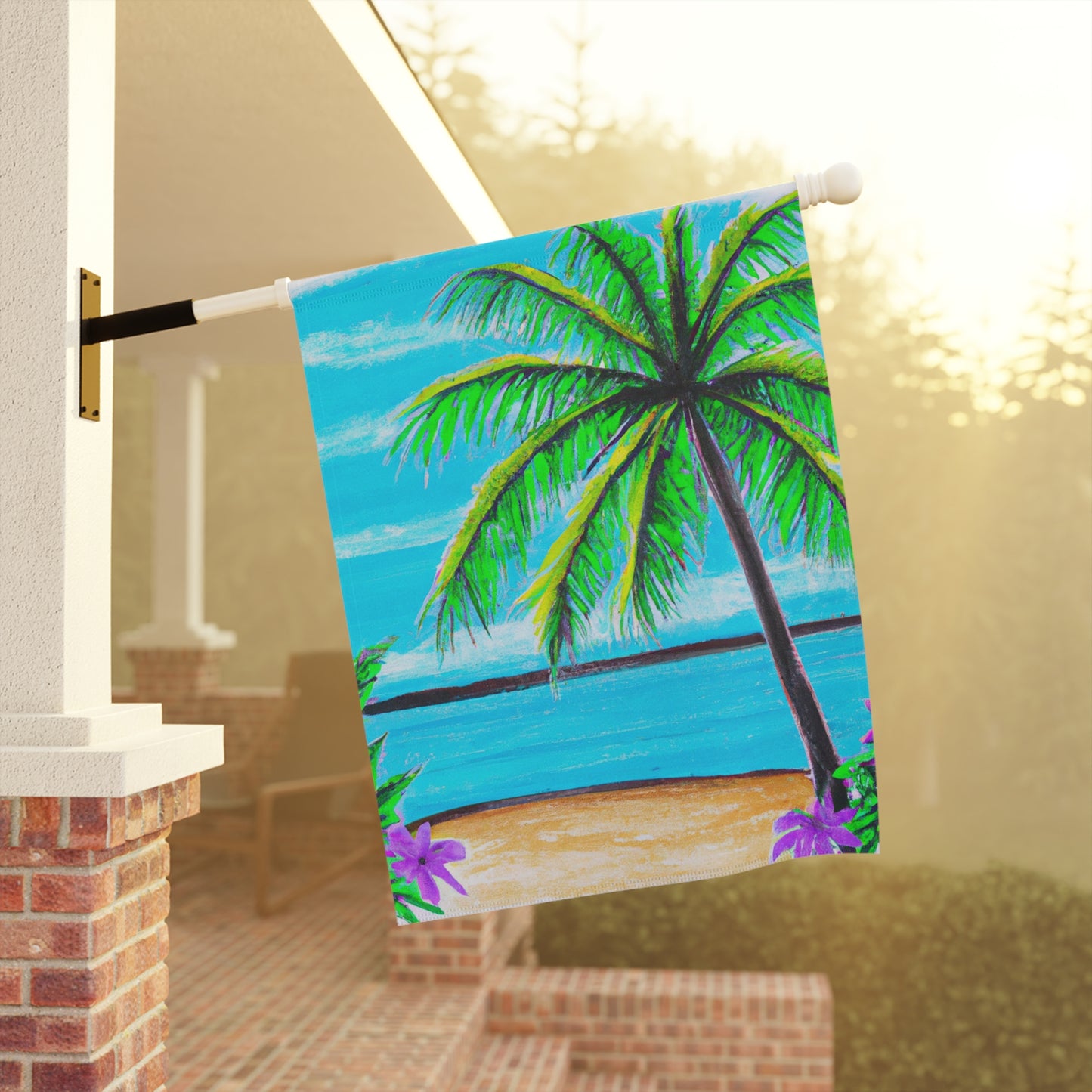 Tropical Garden Flag - Perfect for Outdoor Decor / Midnight Flowers, Navy
