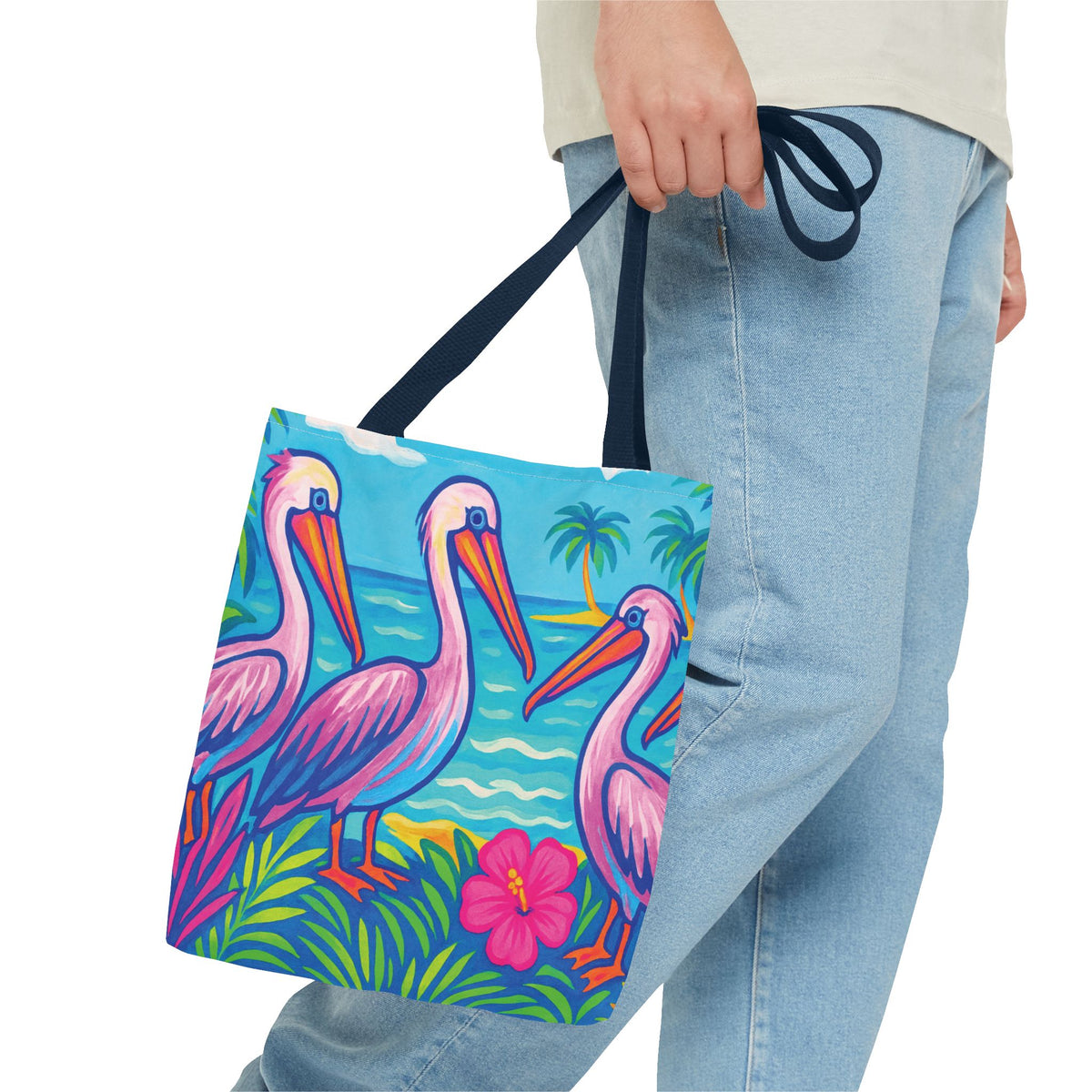 Beach Pelican Party Tote Bag - 3 Sizes
