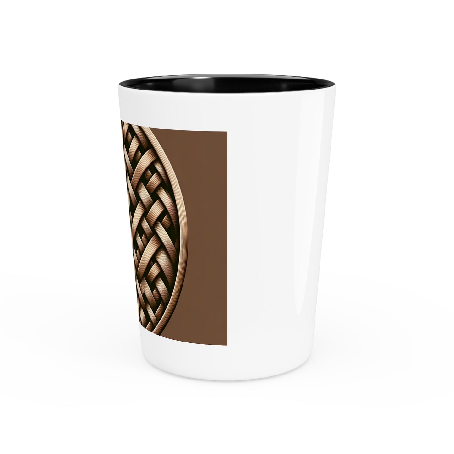 Shot Glass - Brown Wicker Button