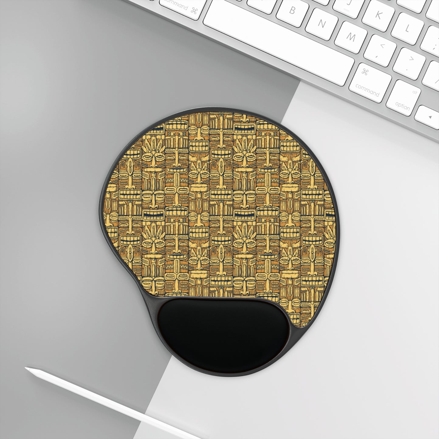 Mouse Pad With Wrist Rest - Old Tiki Totems