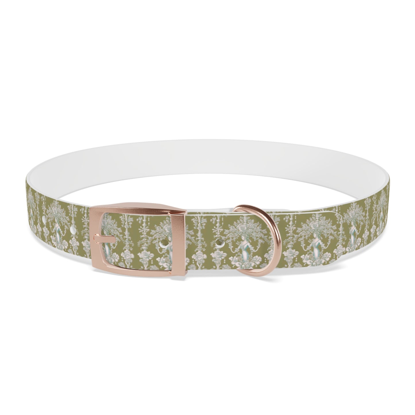 Dog Collar - Pearl Lady Toile, highborn green