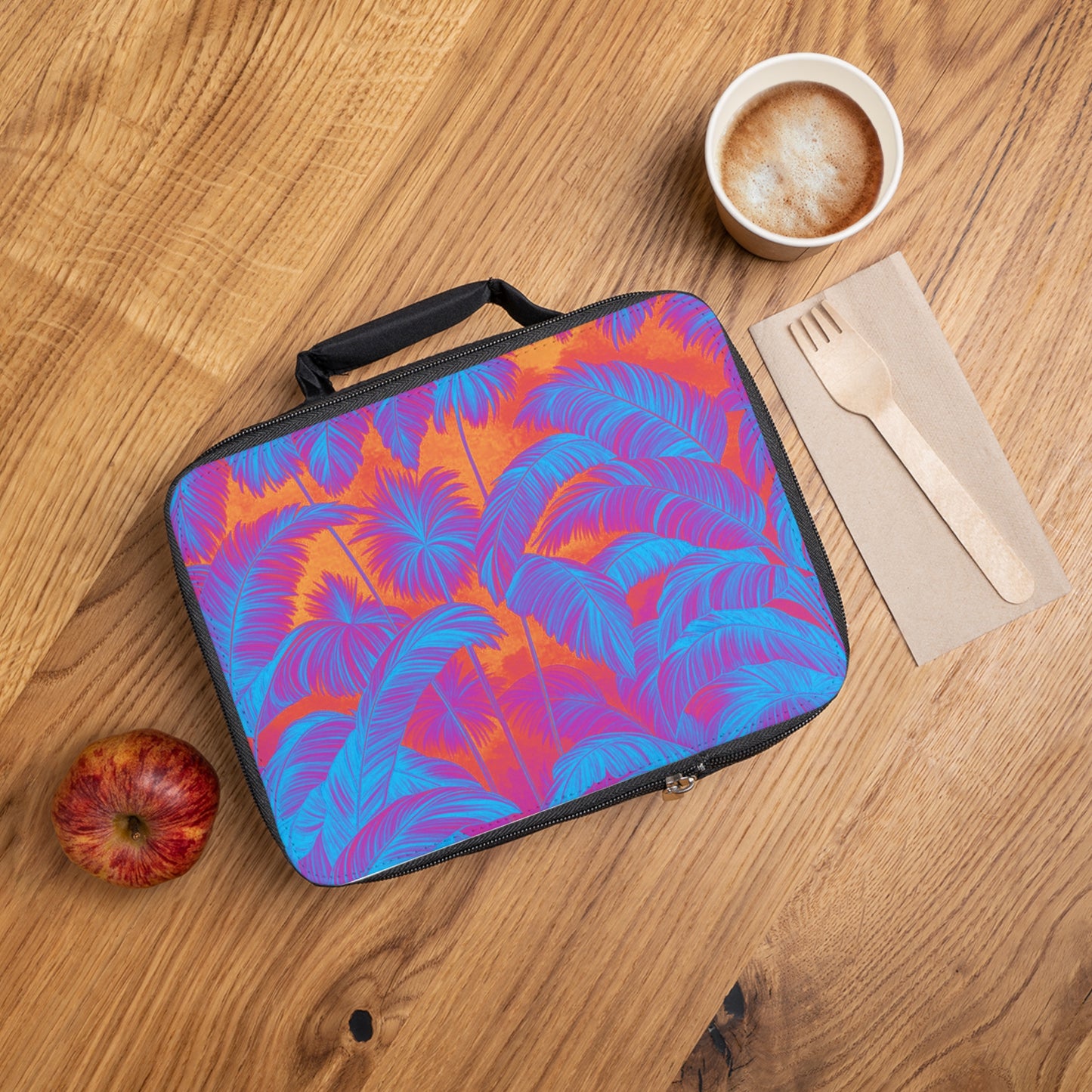 Palm Serenity/Heatwave Lunch Bag - Eco-Friendly Insulated Tote, Adult and Child Lunchbox / Perfect for Picnics, Beach Outings
