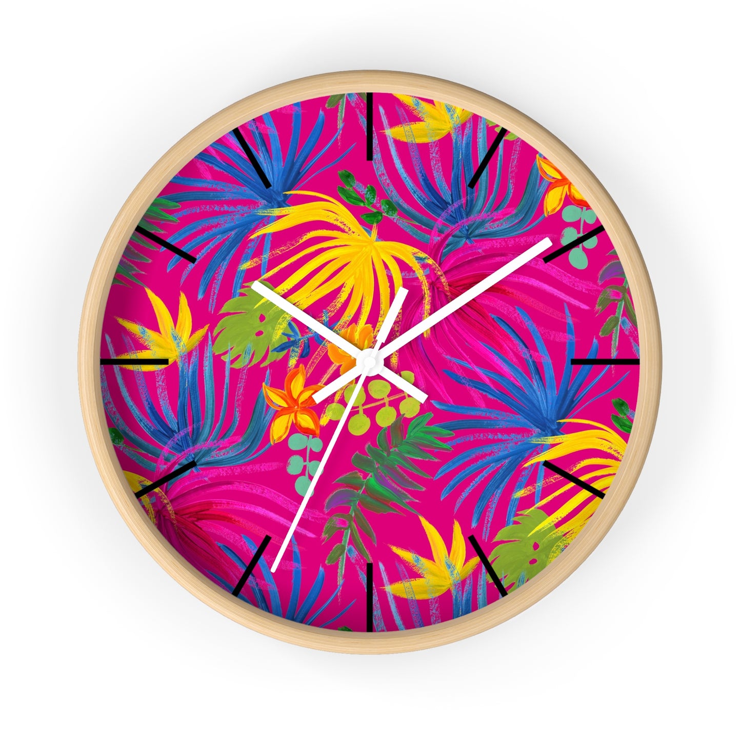 Exotic Flora Wall Clock - Perfect for Tropical Lifestyle Lovers