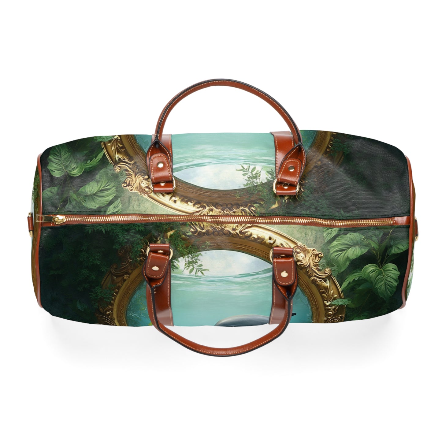 Tropical Waterproof Travel Bag - Perfect for Beach Getaways / Framed Dolphins