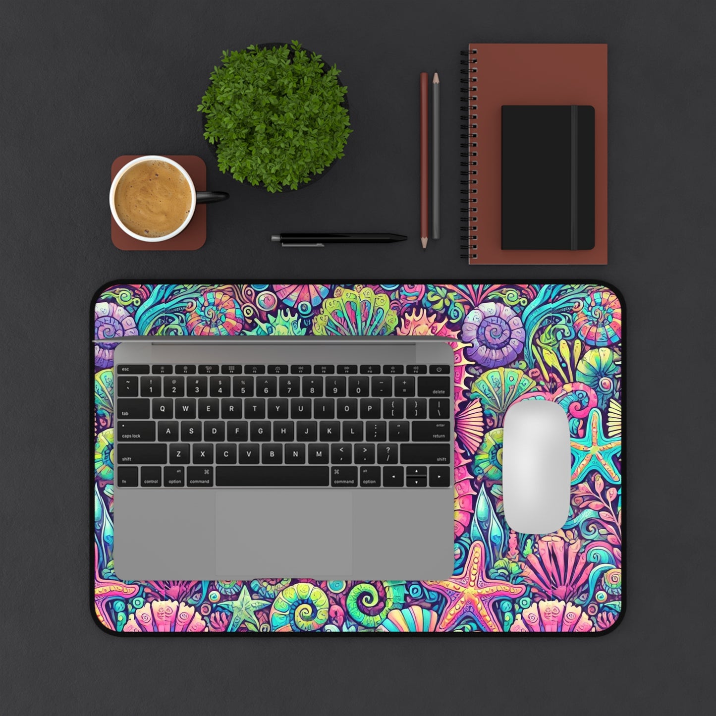 Tropical Mouse Pad/Desk Mat, 3 Sizes - Perfect for Home Office / Seahorses, Pop