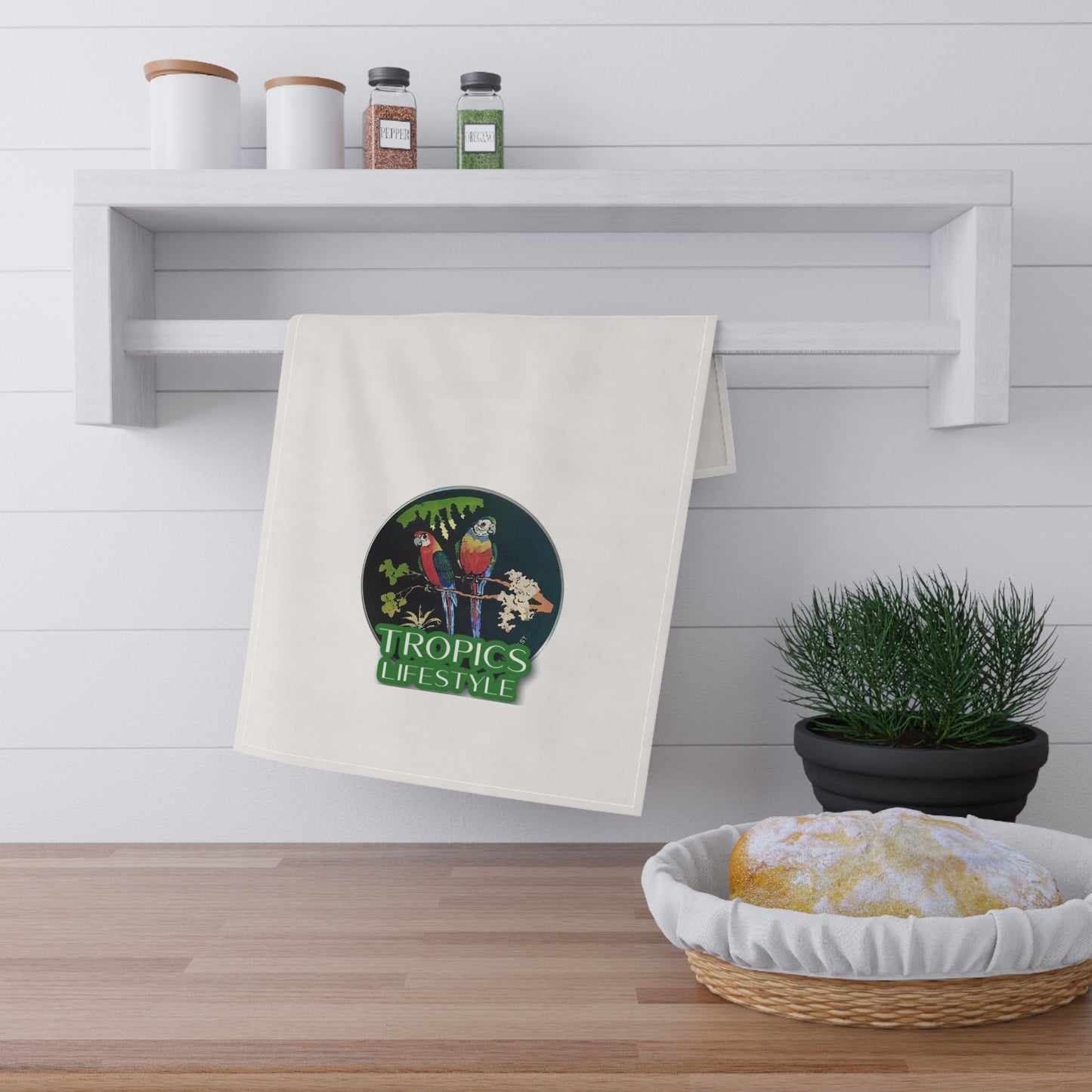 Tea Towels (cotton, poly) - Brazilian Parrots, Tropics Lifestyle, Single Image