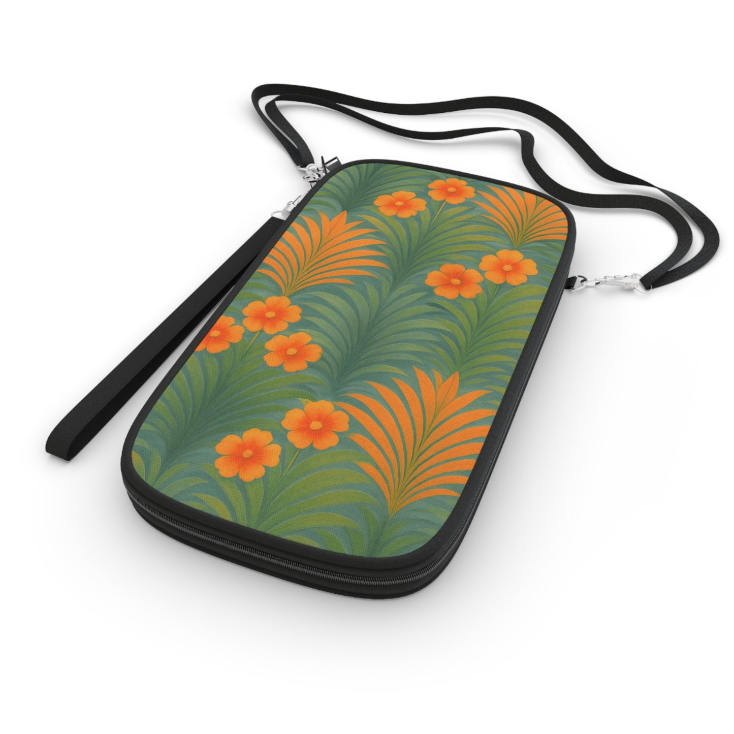 Passport Wallet – Perfect for Travelers & Adventurers / Sunrise Palms, Orange