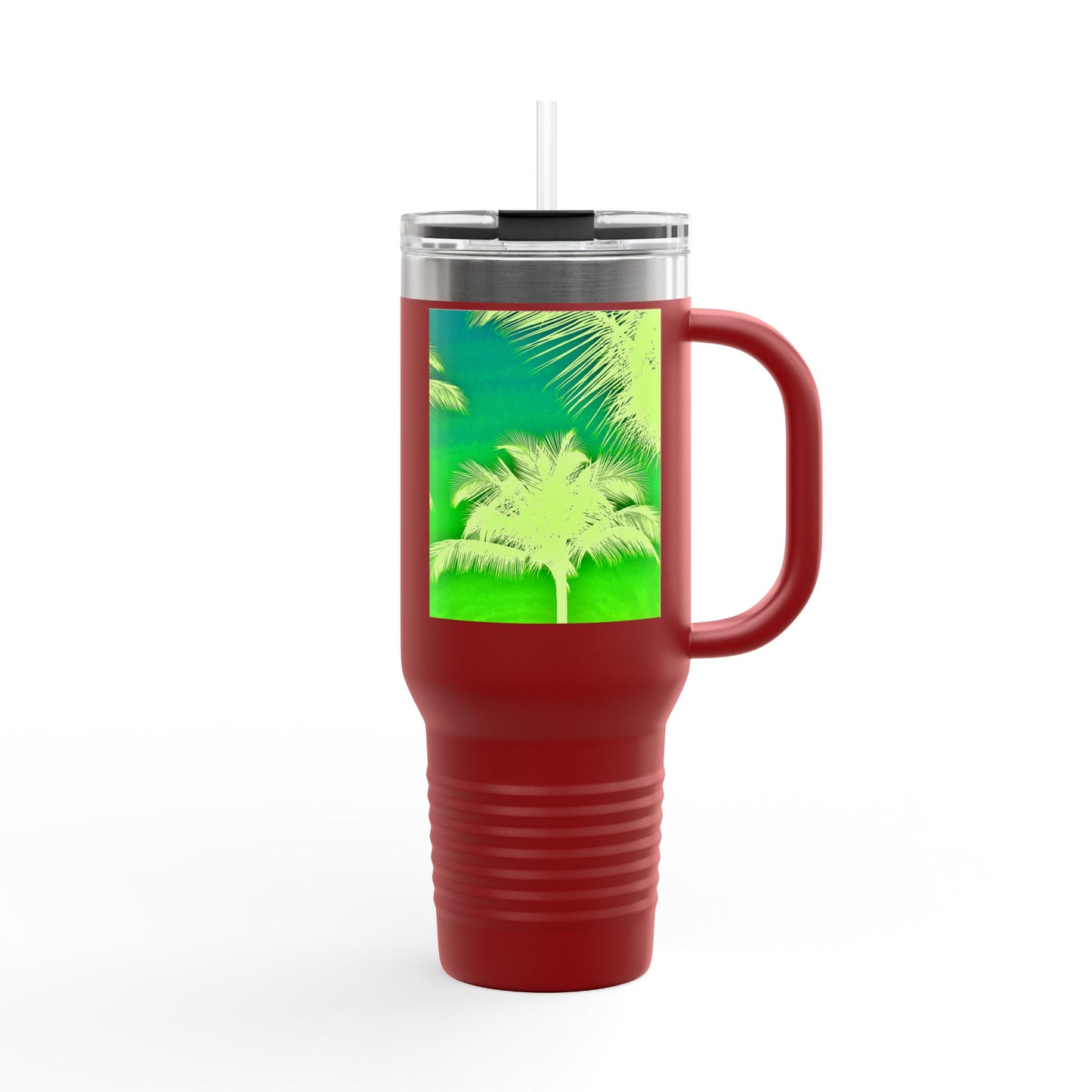 Insulated Travel Mug, 40oz / Palm Glow Green - Perfect for Outdoor Adventures