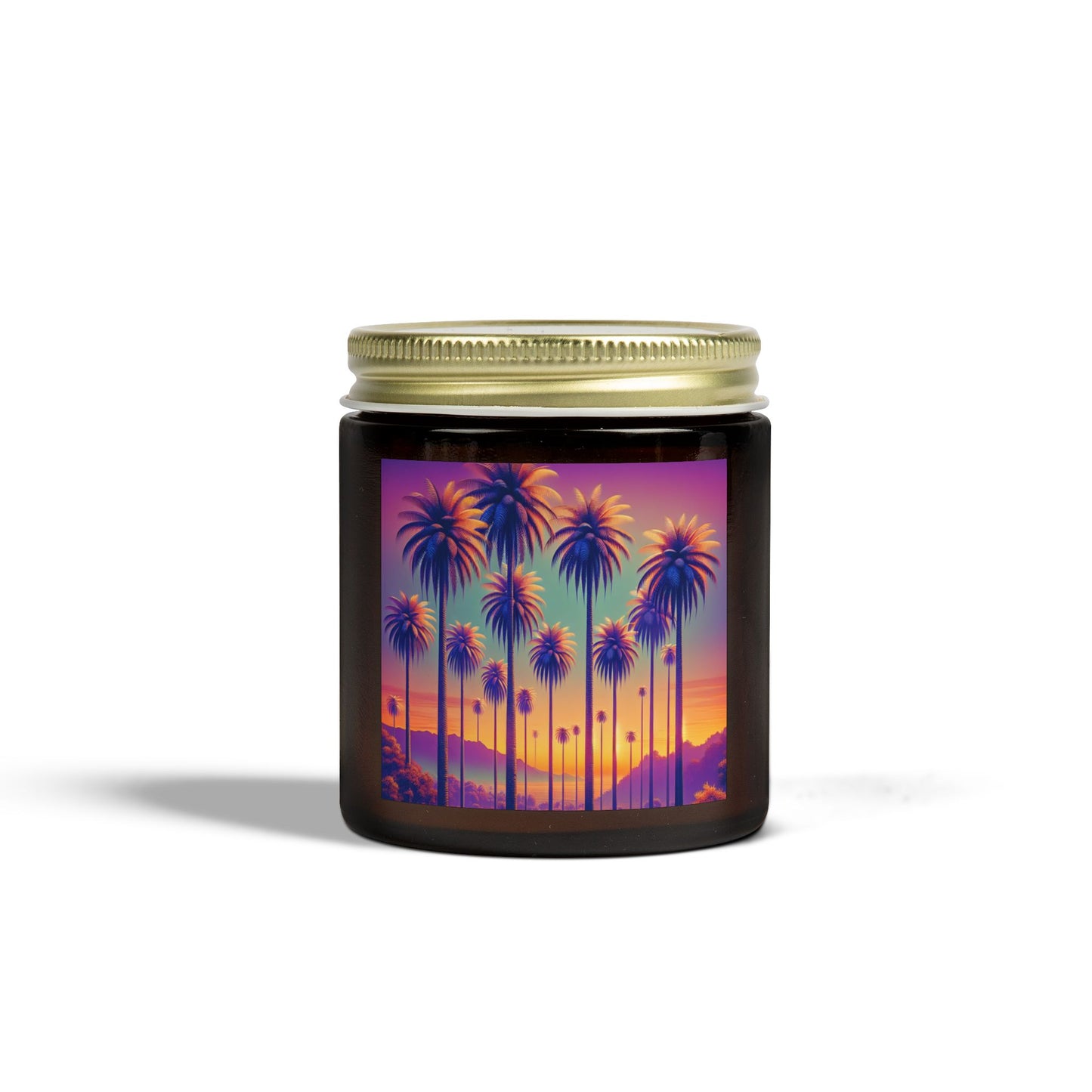 Scented Candles, Coconut Apricot Wax (4oz, 9oz) - Sunset Palms