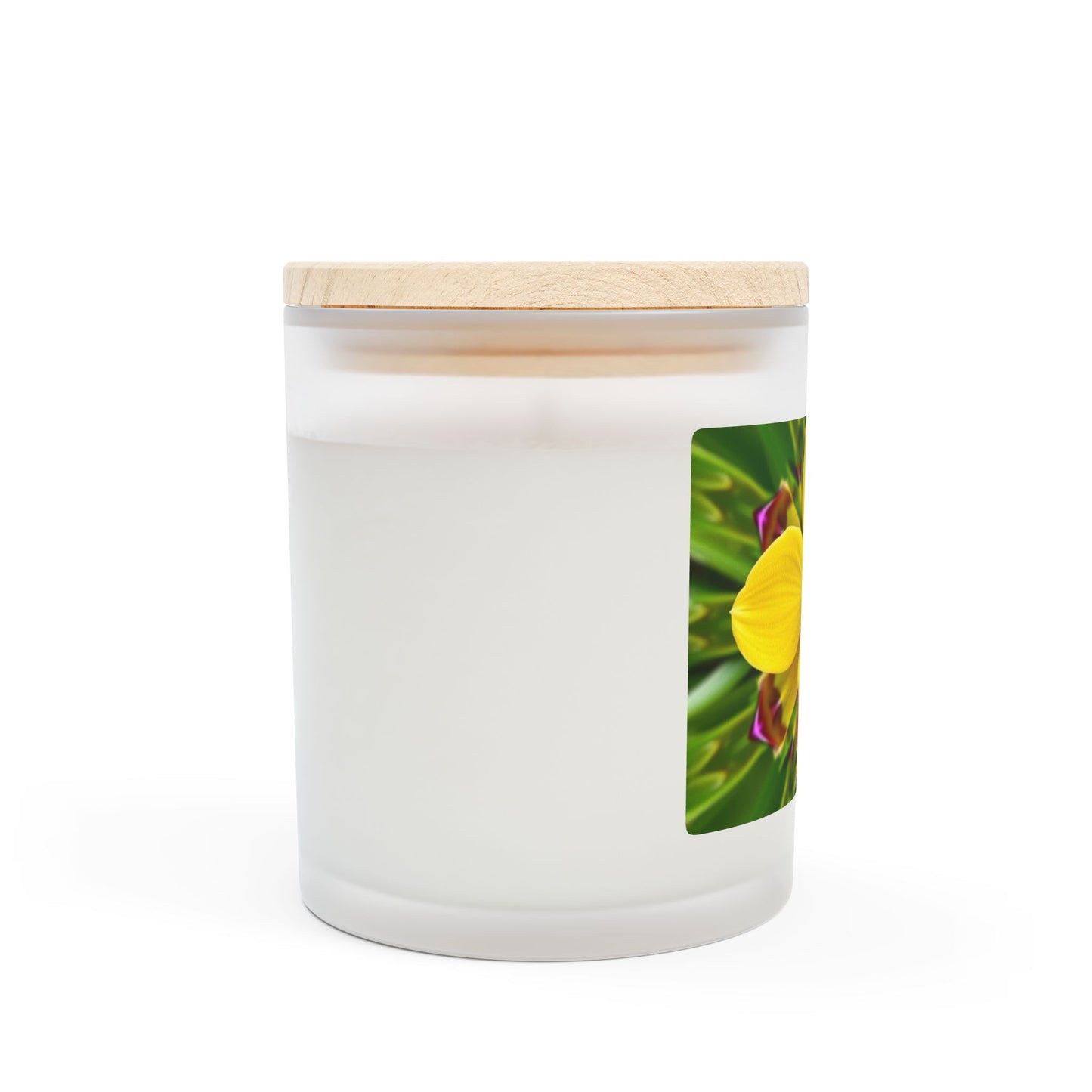 Frosted Glass Candle, 11oz, Yellow Orchid Kaleidoscope