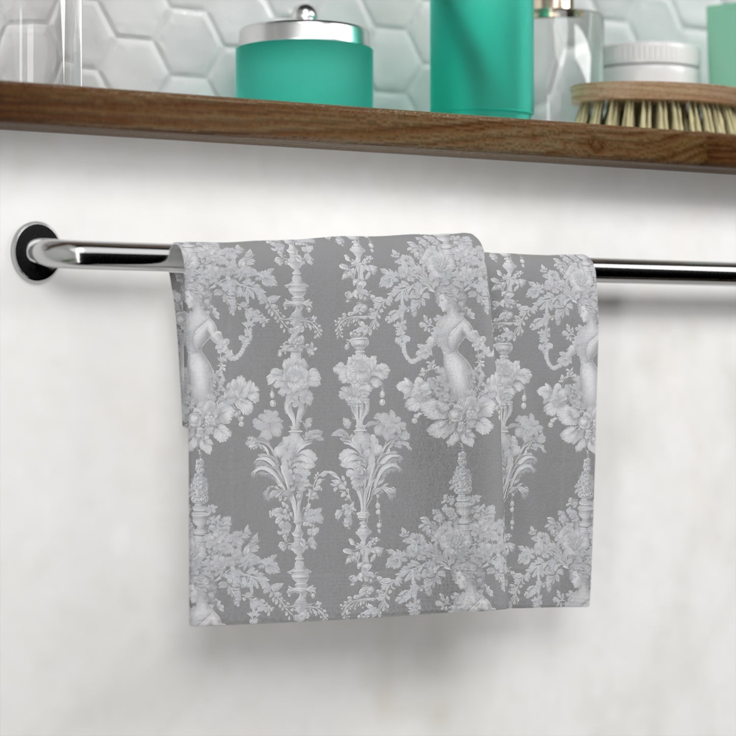 Face Towel - Pearl Lady Toile, Slate