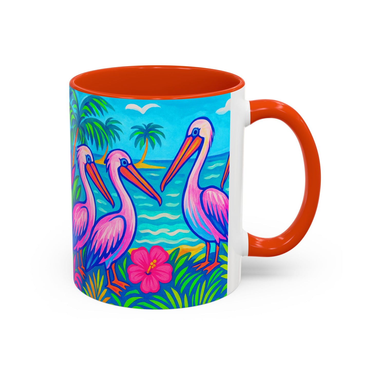 Accent Color Coffee Mug, Many Colors - 11oz & 15oz / Pelican Party