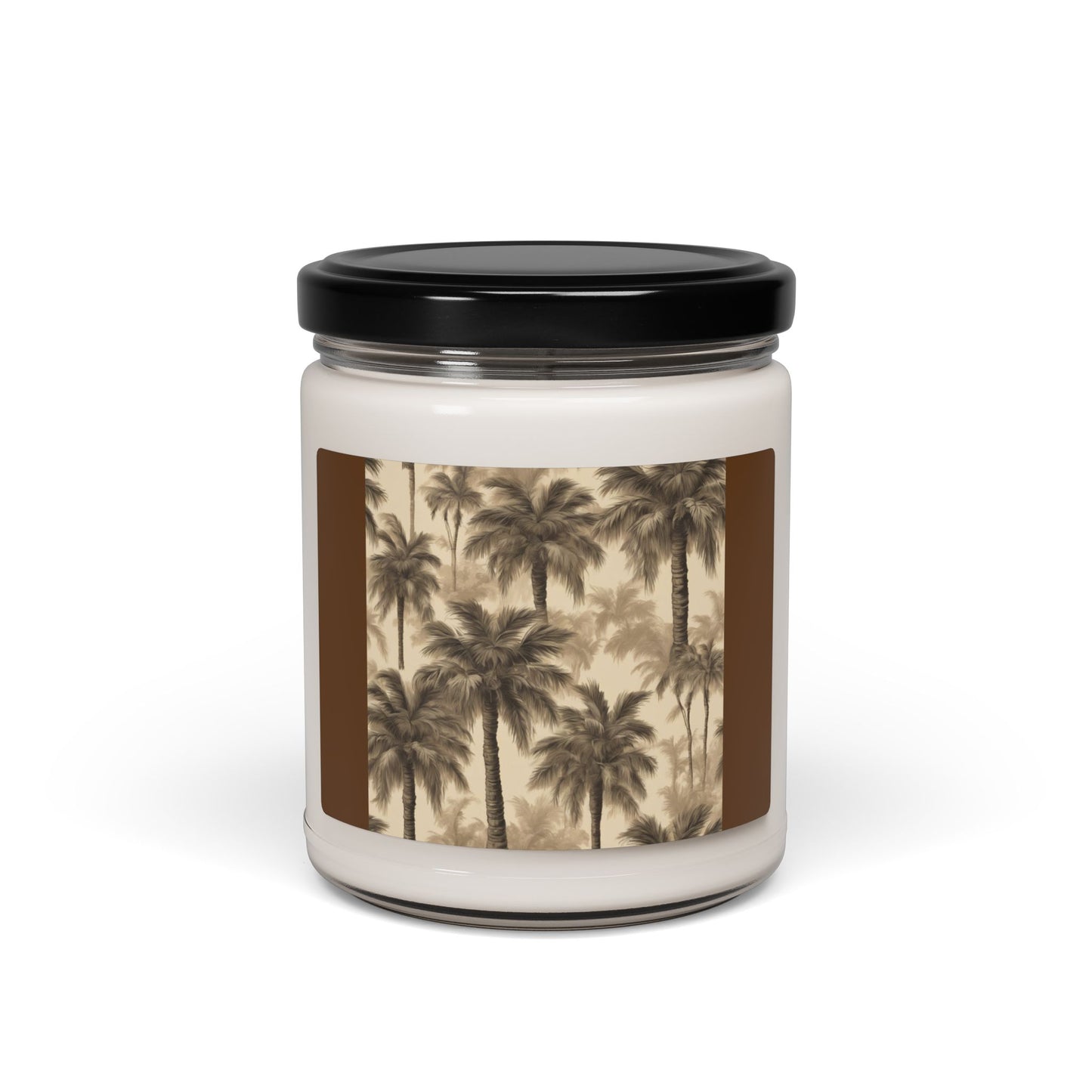 Scented Soy Candle, 9oz, Lisa's Fluffy Palms, brown