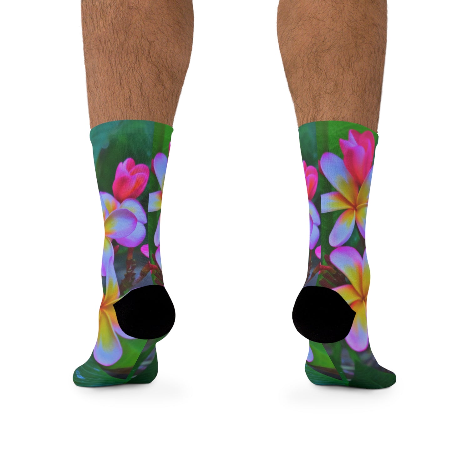 Recycled Poly Socks, Hawaiian Flowers