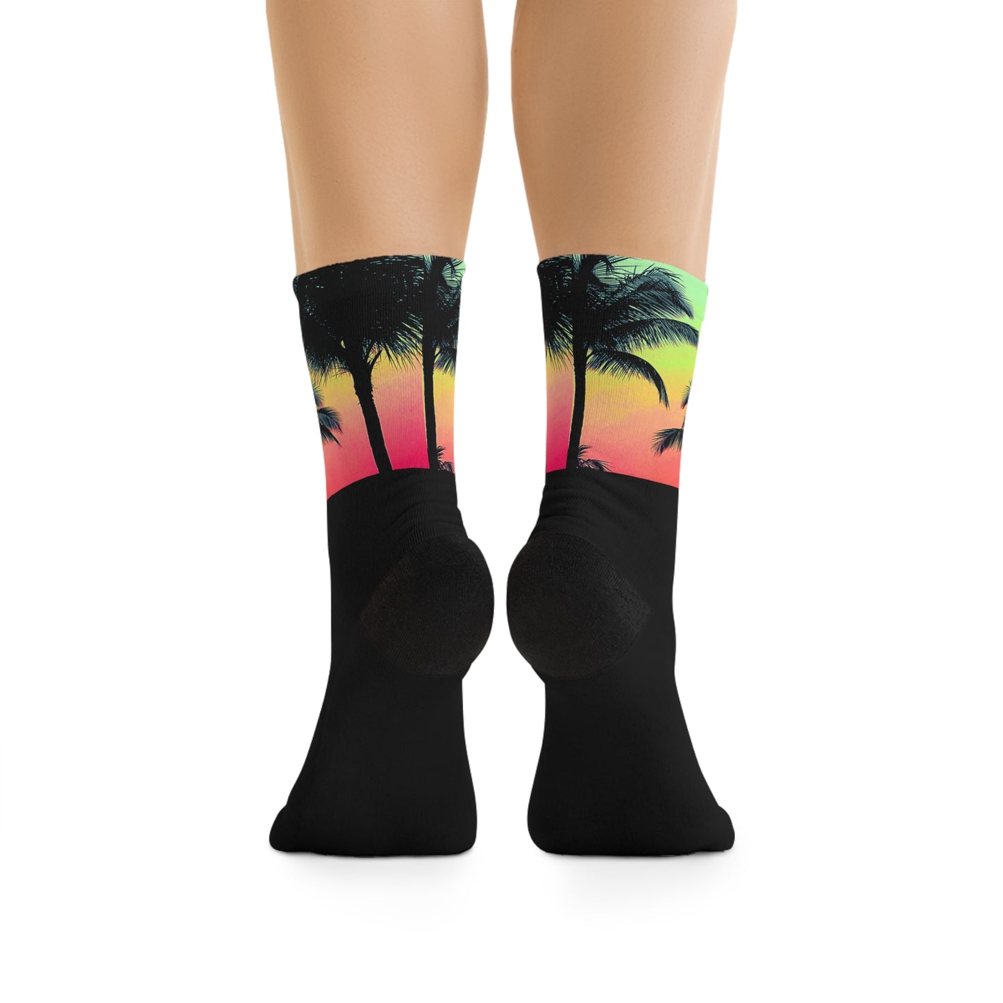 Recycled Poly Socks, Palm Glow Sangria