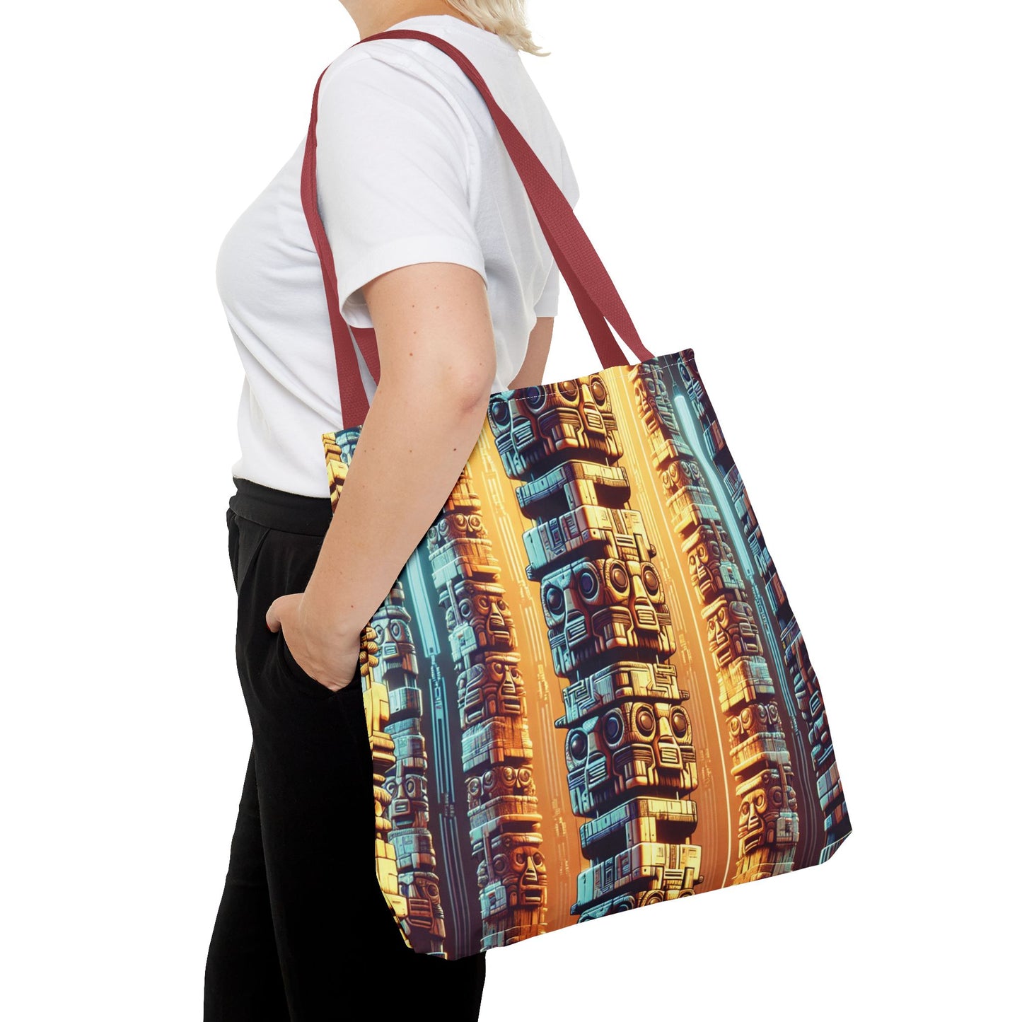 Techno Tiki Totems Tote Bag - 3 Sizes