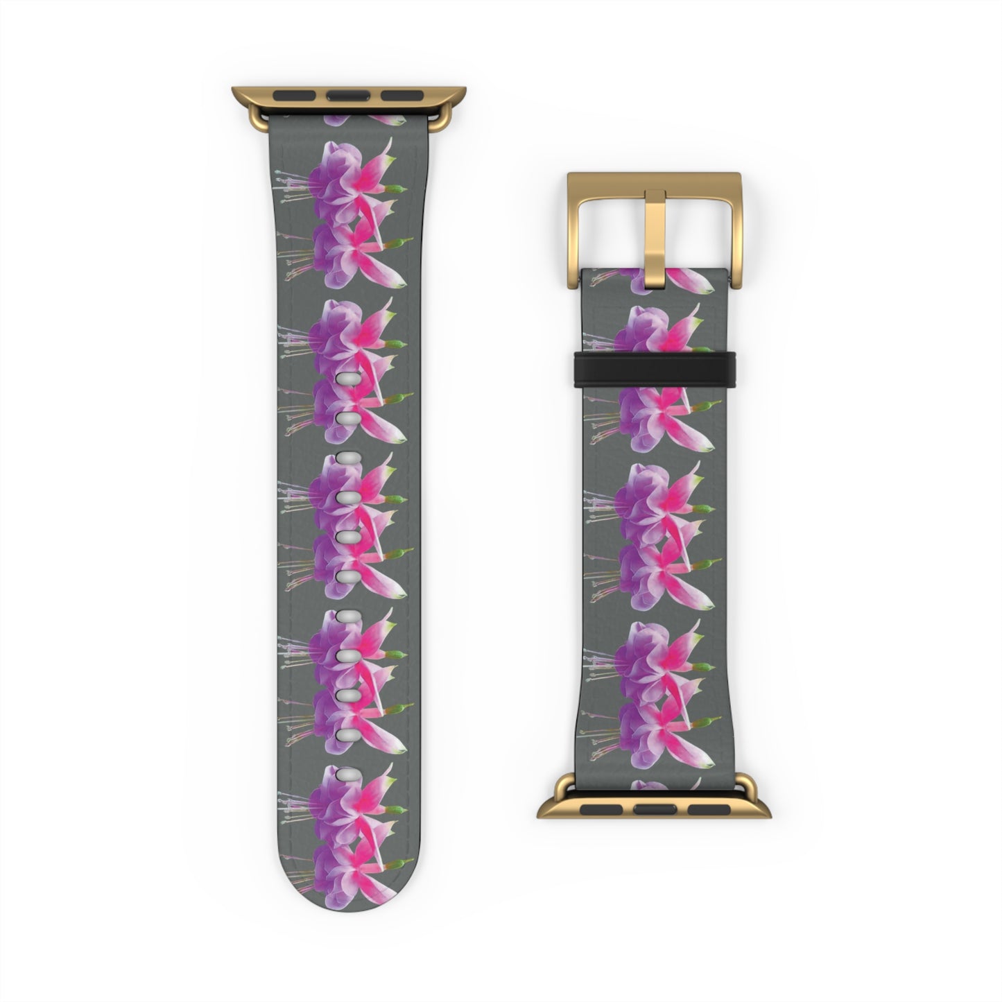 Apple Watch Band - Two Fuchsias, dark grey