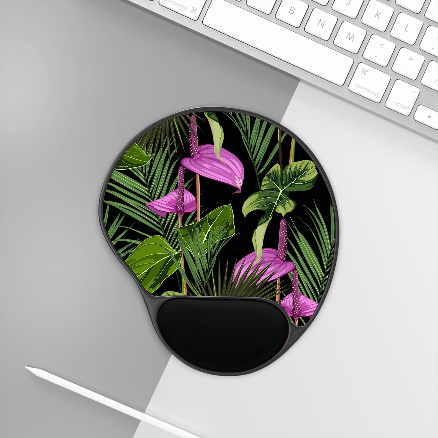 Copy of Mouse Pad With Wrist Rest, Tiki Greenery