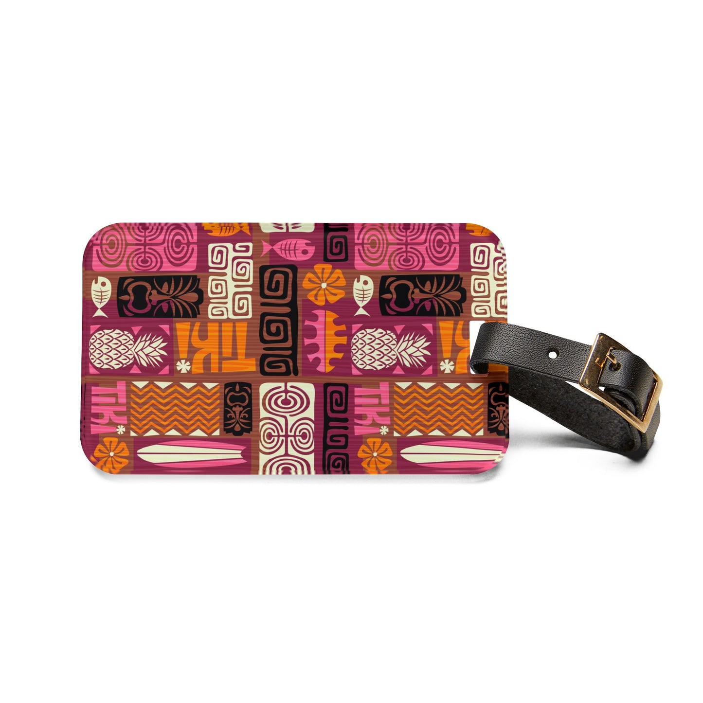 Luggage Tag - Tiki Poster Pink/Orange