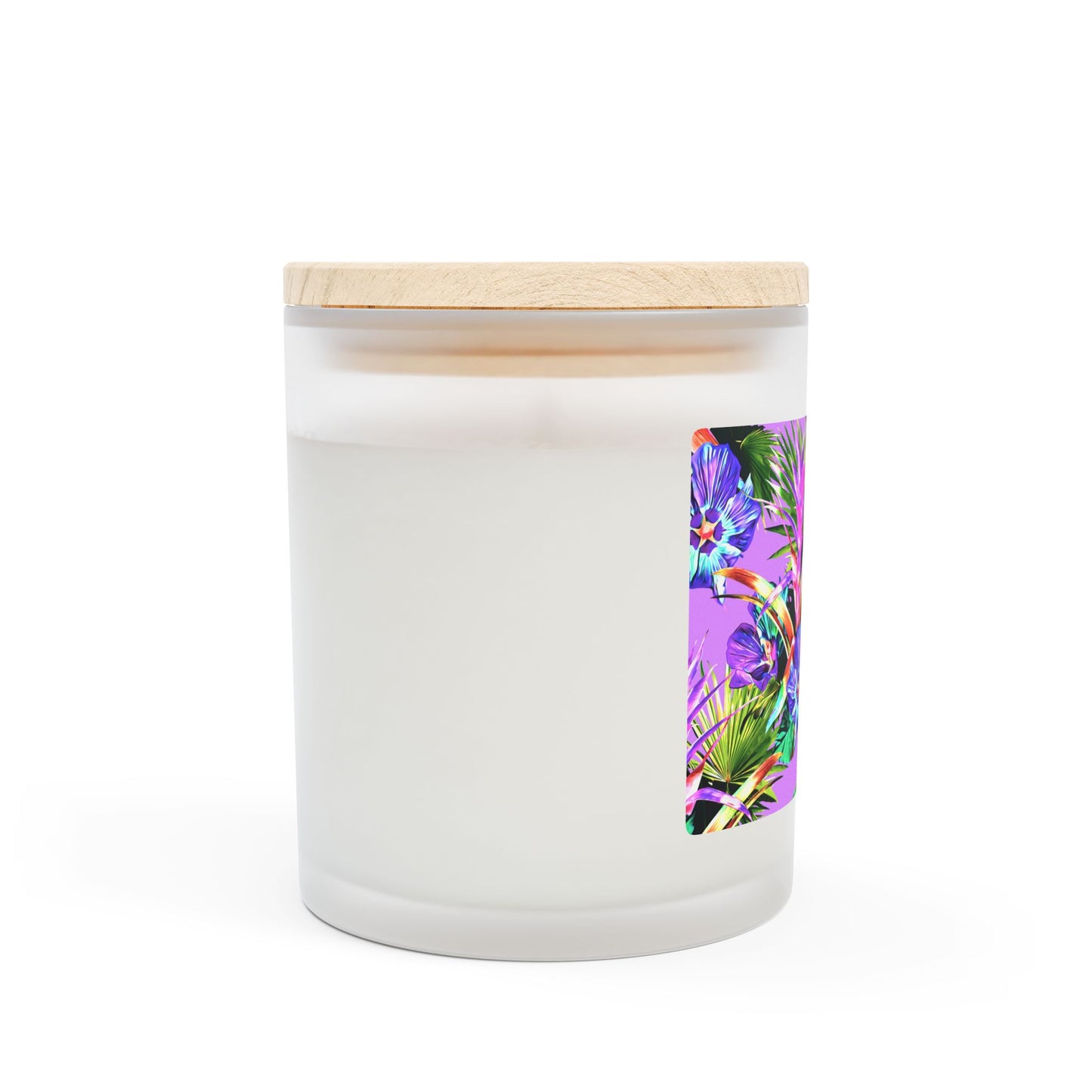 Frosted Glass Candle, 11oz, Plant Palooza, purple