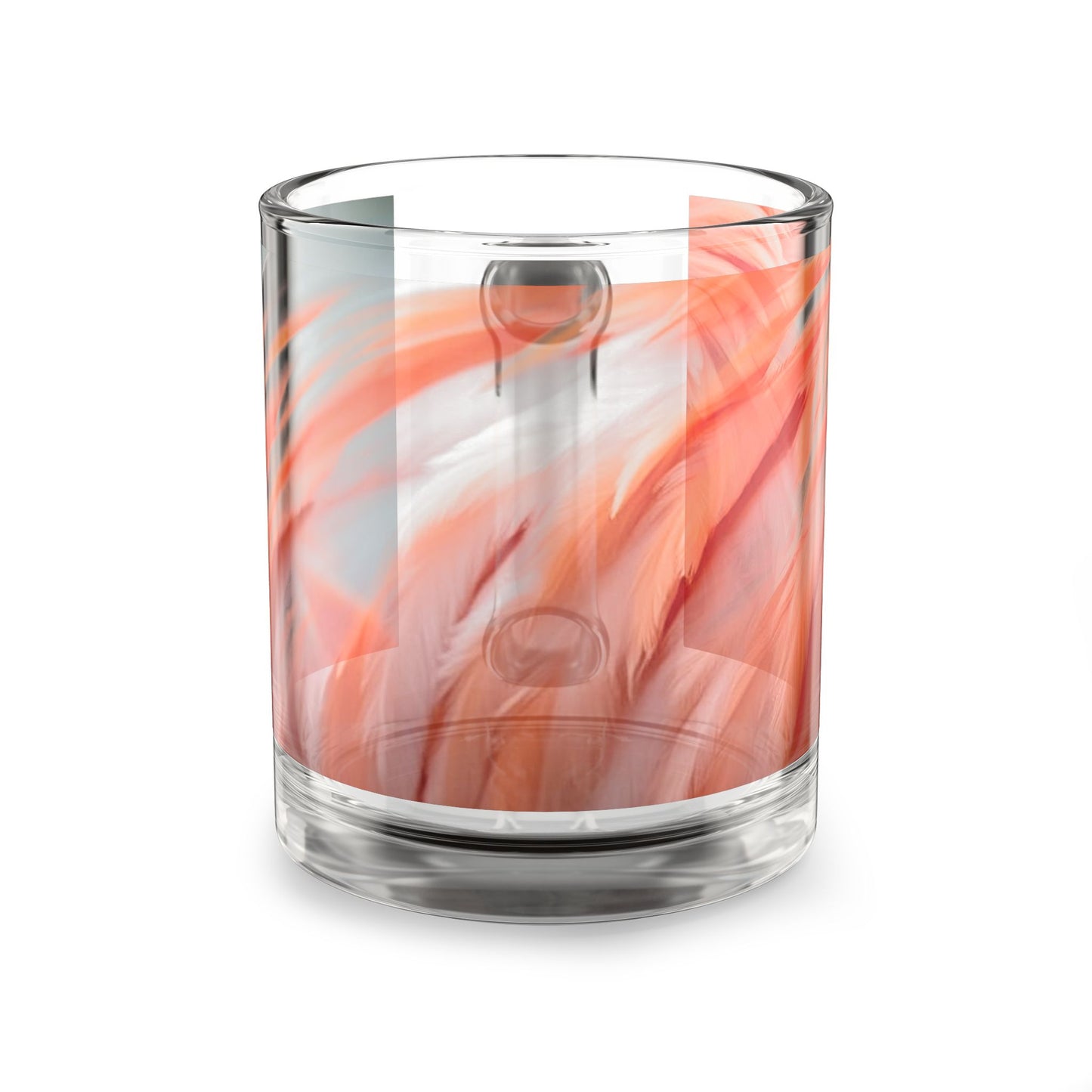Tropical Glass Mug - 10oz Coffee Cup / Flamingo Feathers