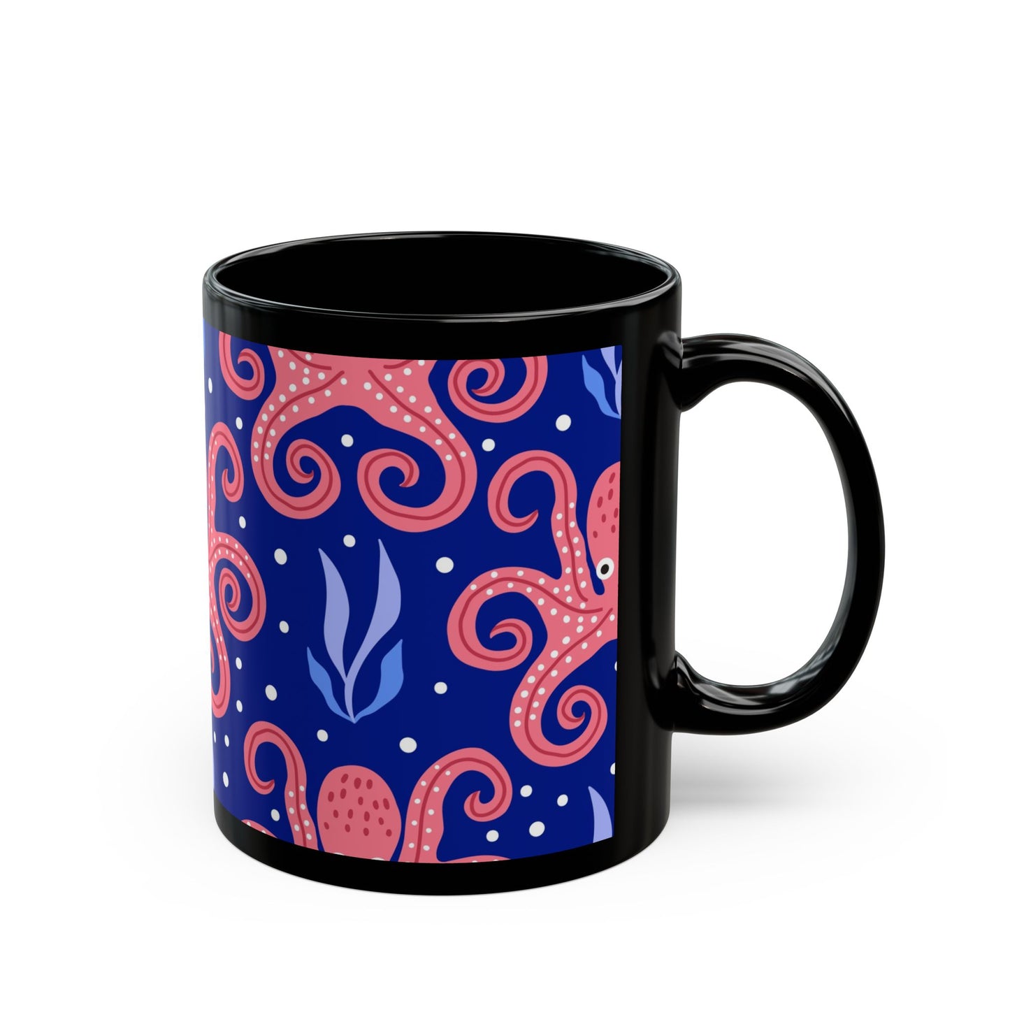 Tentacle Twist Octopus Black Coffee Mug