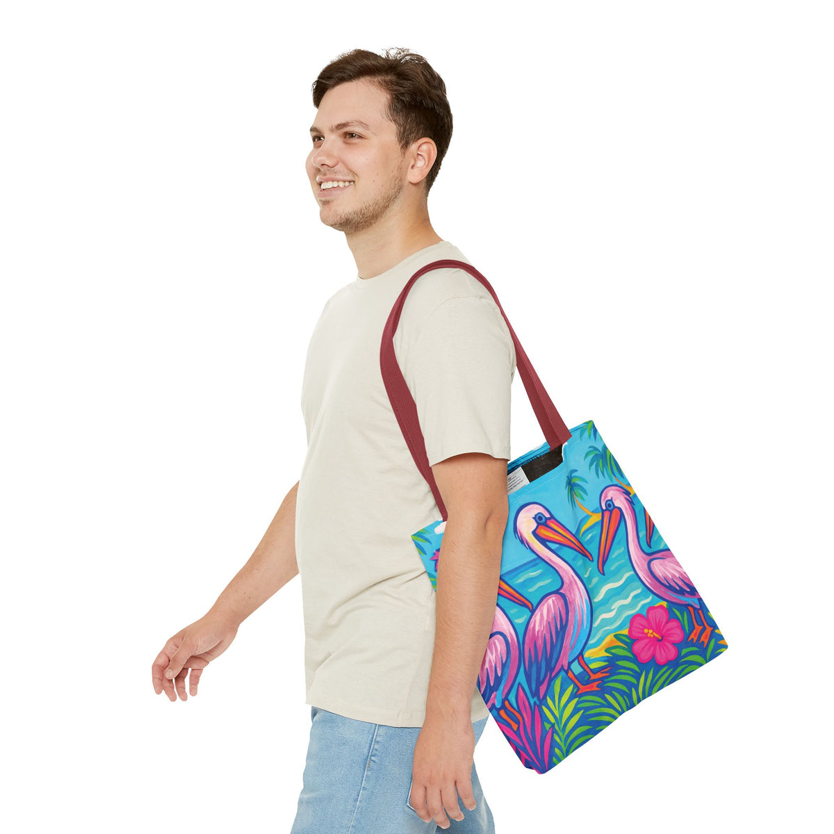 Beach Pelican Party Tote Bag - 3 Sizes