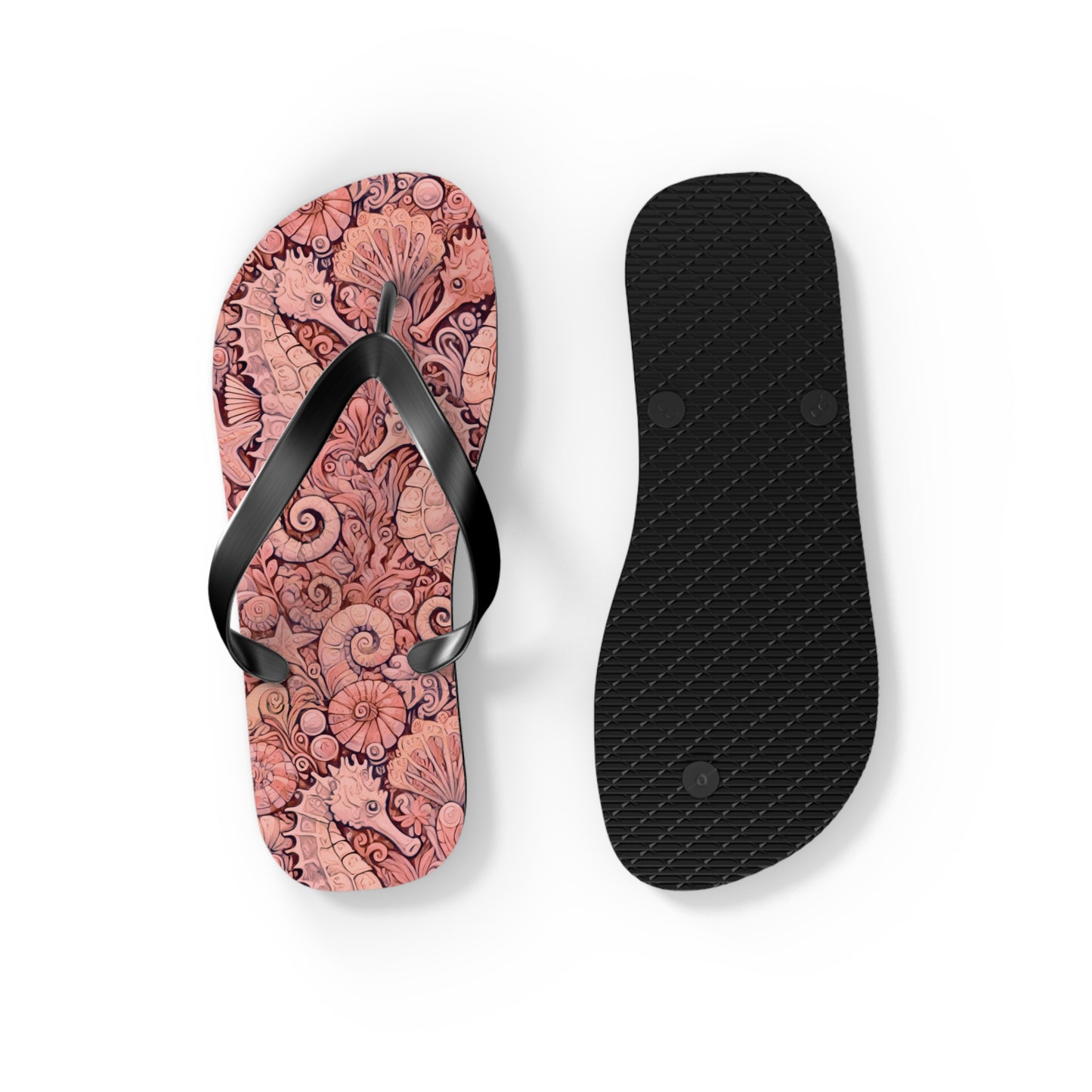 Flip Flops - Seahorses/Red