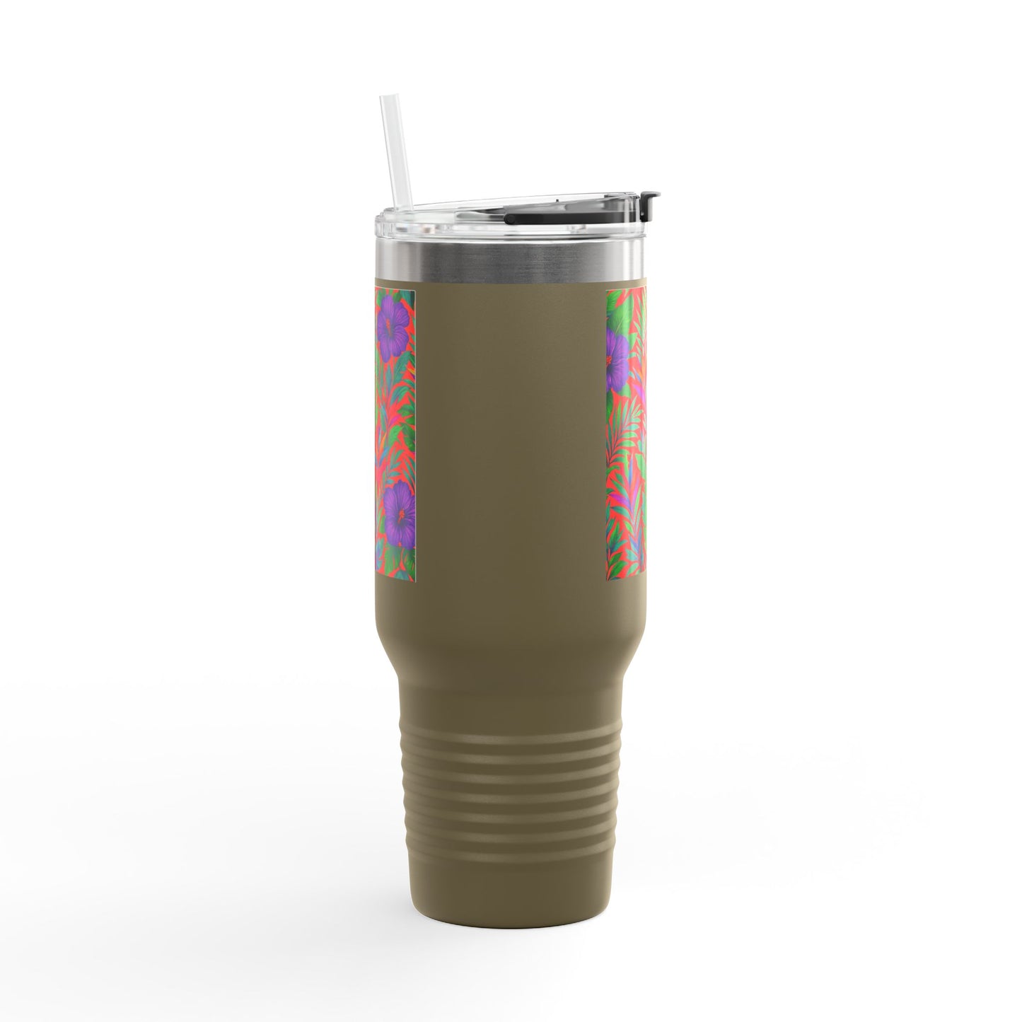 Midnight Flower Coral Insulated Travel Mug - 40oz - Perfect for Outdoor Adventures