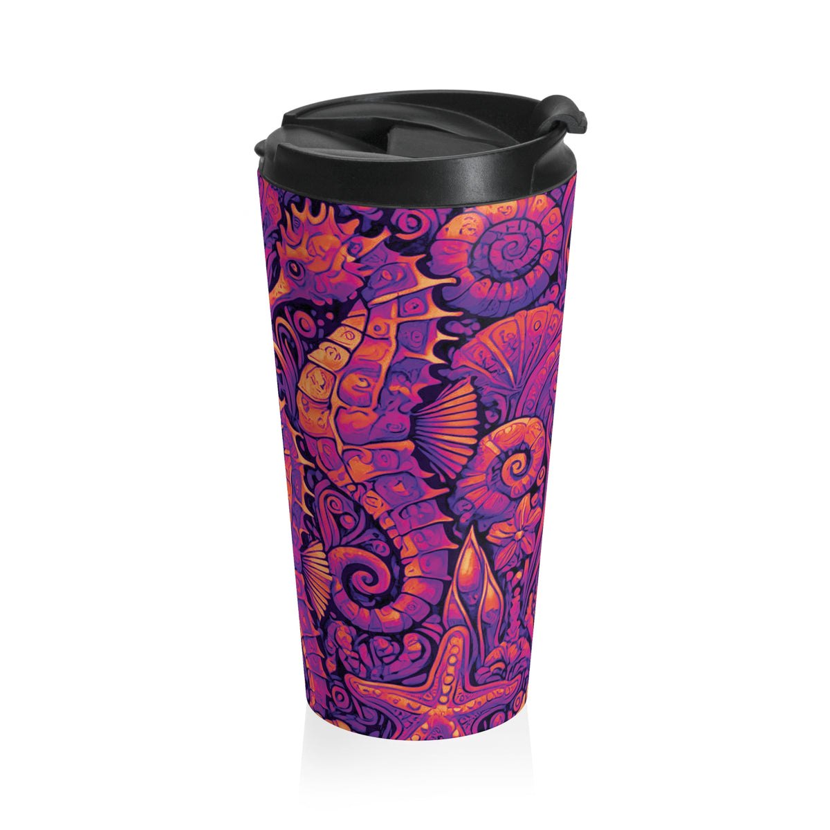 15 oz. Stainless Steel Travel Mug / Seahorse Trio, Heatwave
