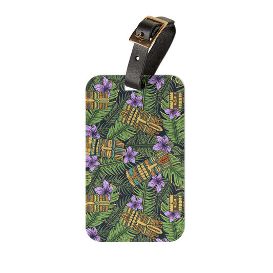 Luggage Tag - Tiki Purple Greenery