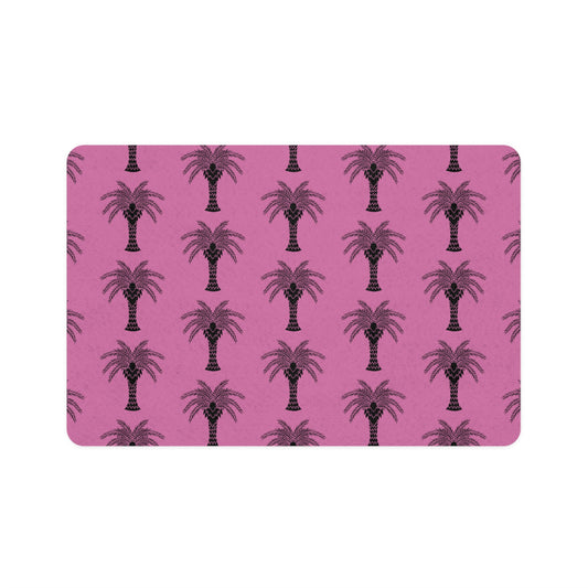 Pet Food Mat (12x18), Art Deco Palm, Lt. Pink