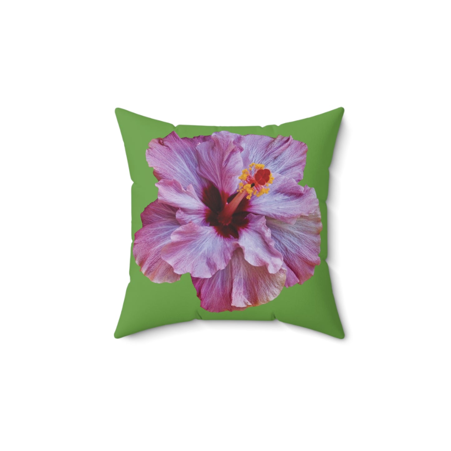 Decorative Pillow - Accent Cushion, 4 Sizes / Photo Purple Hibiscus, Green