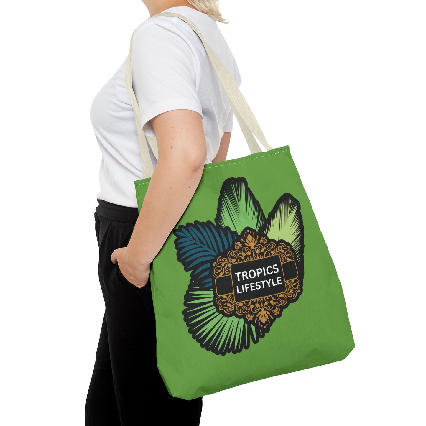 Elegant Tropics Lifestyle Logo Tote Bag - 3 Sizes, Green