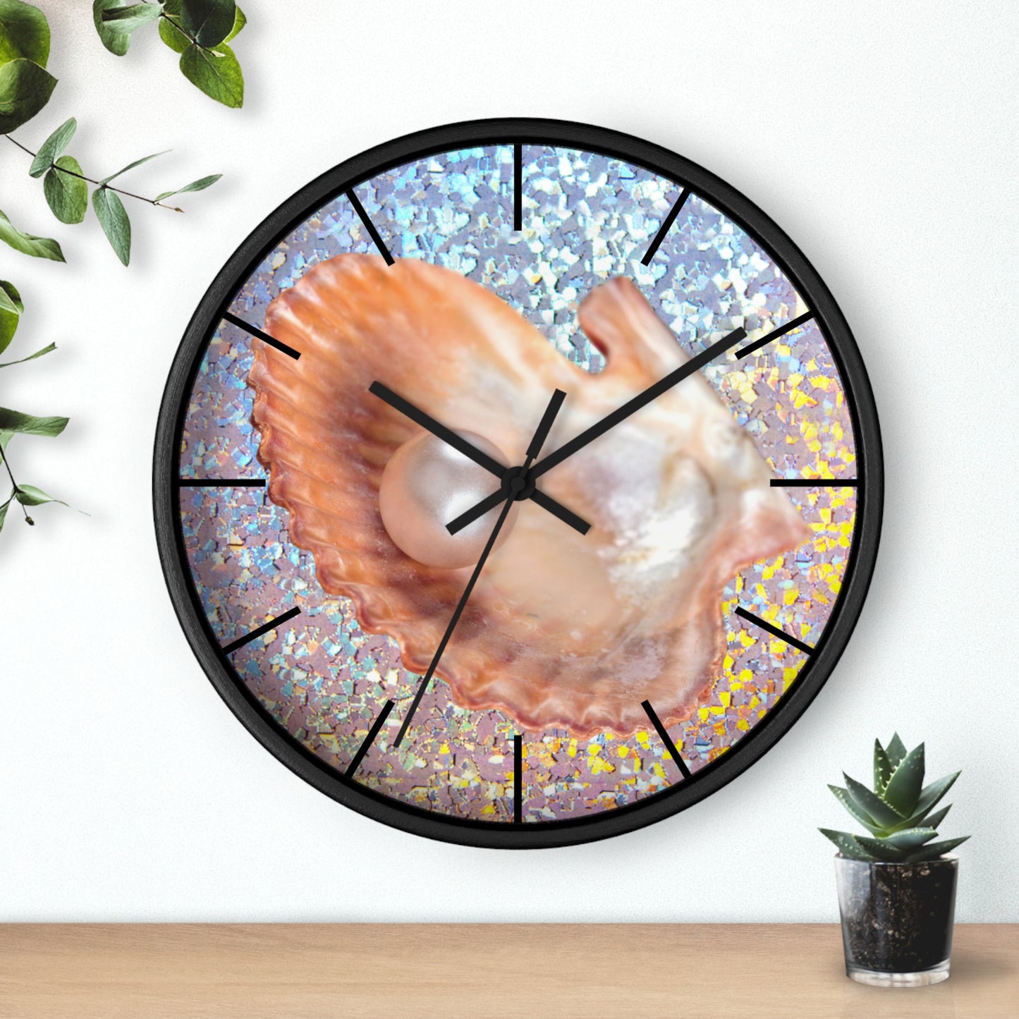 Wall Clock, Disco Peach Pearl Oyster, Hands/Base Variants