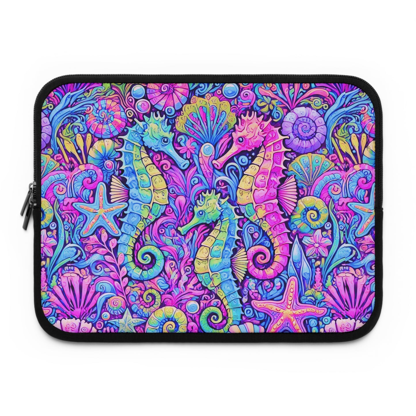 Tropical Laptop Sleeve, 5 Sizes - Perfect for Beach Lovers & Students / Seahorses, Fantasy POP
