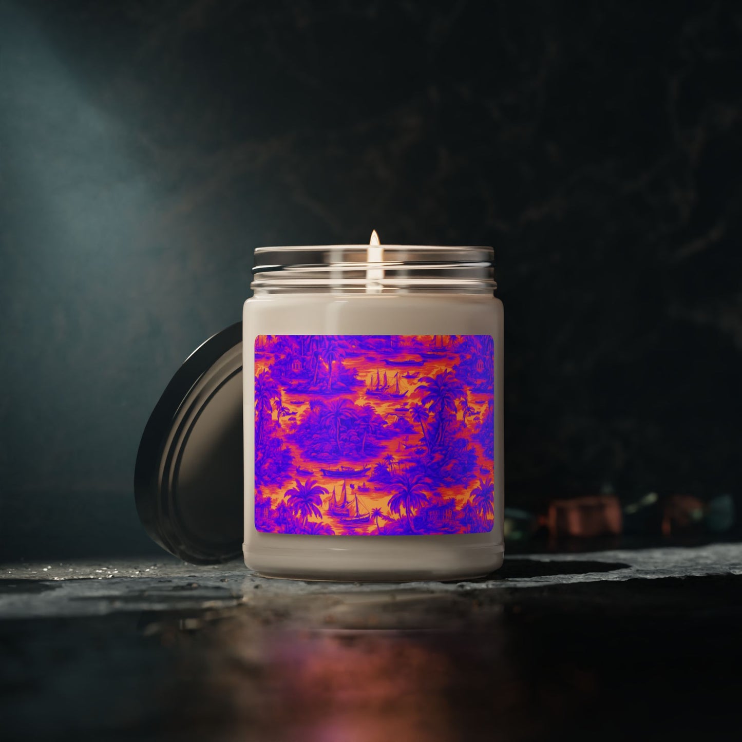 Scented Soy Candle, 9oz, Crazy Cool Tropical Toile