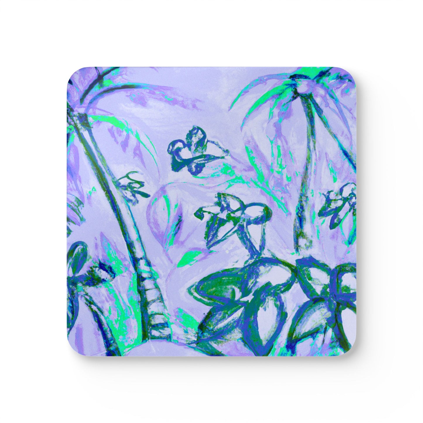 Coaster Set - Tropical Doodles, Lilac