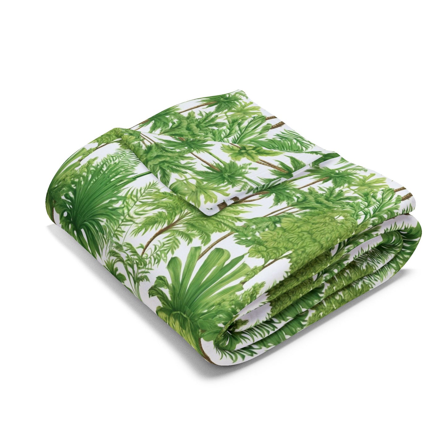 Fantasy Green Palms in Paradise Fleece Blanket - Colorful Tropical Design