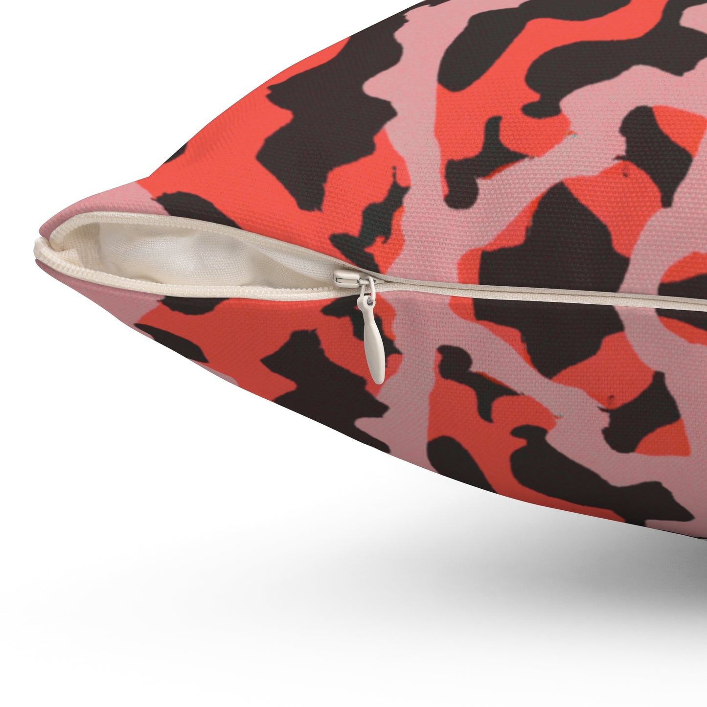 Decorative Pillow - Accent Cushion, 4 Sizes / Coral Threads, Red