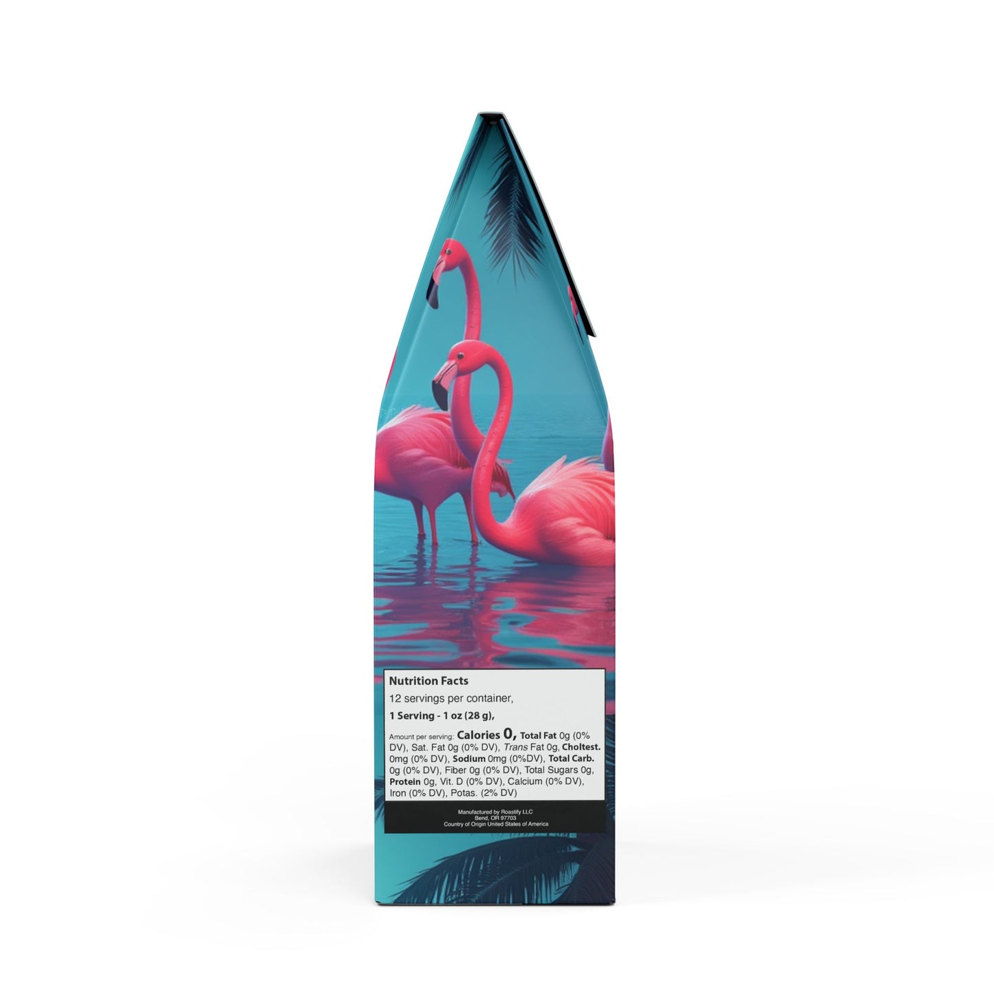 Black Coral Blend™ (Dark French Roast) Specialty Grade Craft Coffee / Moonlit Mermaid and Flamingos