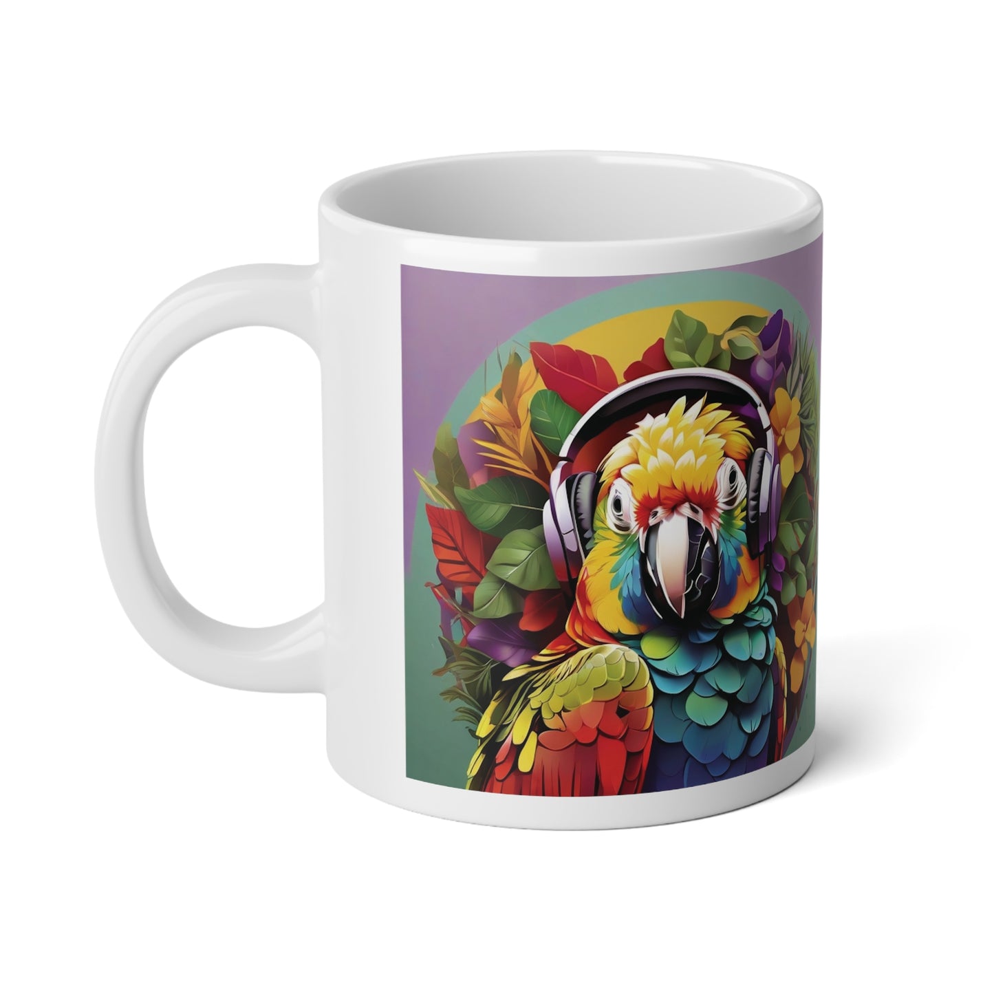 Jumbo Mug, 20oz, Rockin' Out Parrot | Tropical Coffee Cup
