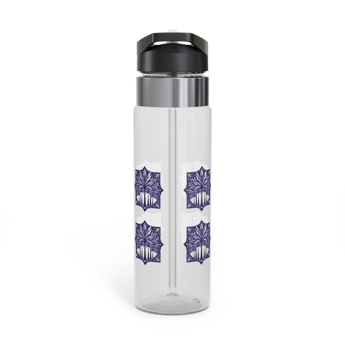 Tropical 20oz Tritan Sport Water Bottle -  Leakproof, Lightweight, BPA-Free / Deco Palms Purple