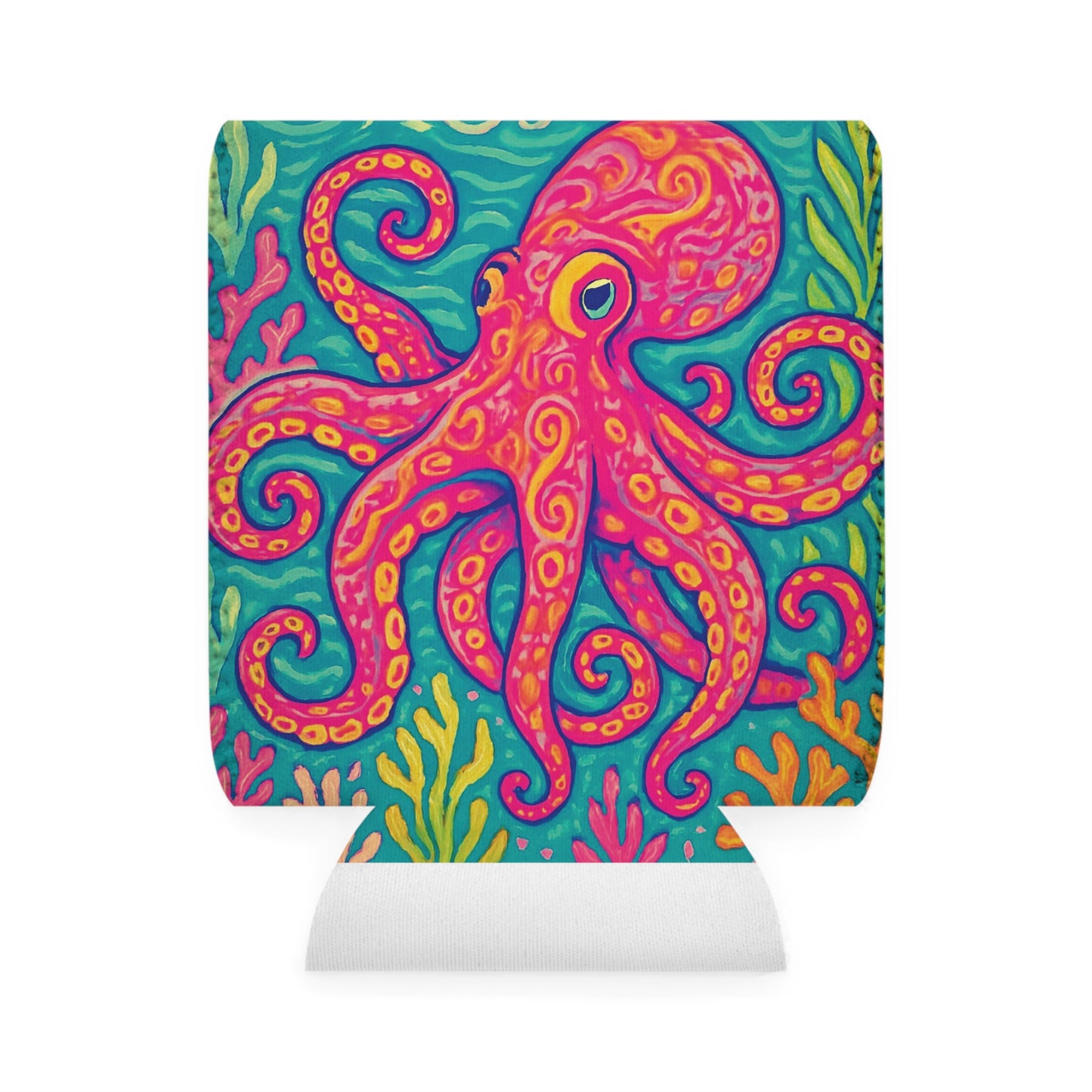 Octopus Kraken Joe/Red Can Cooler Sleeve - Perfect for Outdoor Picnics