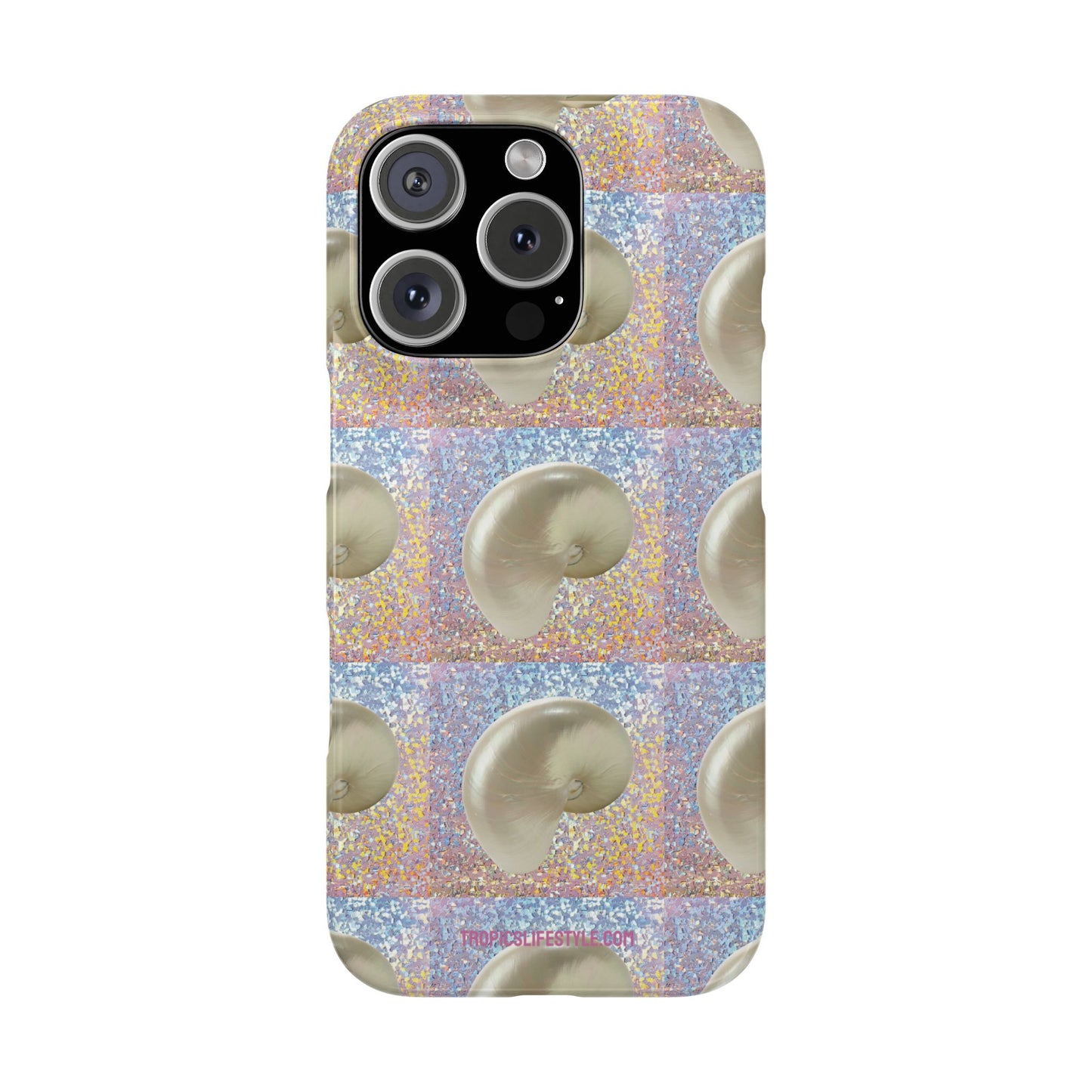 Slim Phone Cases - Disco White Nautilus